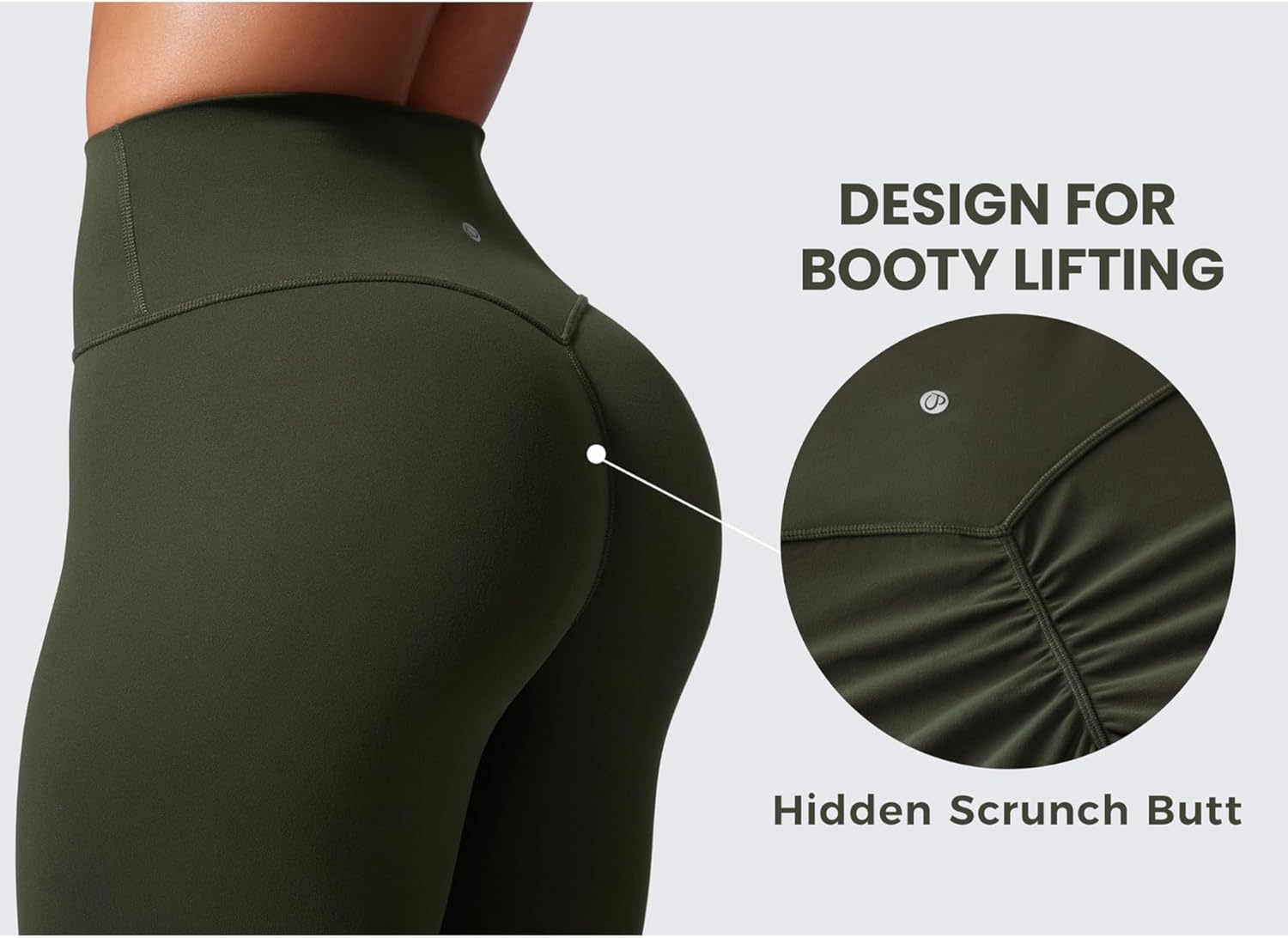 image:imageCRZ YOGA Secretsculpt Butterlift Workout Leggings 25 No Front Seam High Waisted Womens Yoga Pants Booty Scrunch ButtOlive Green