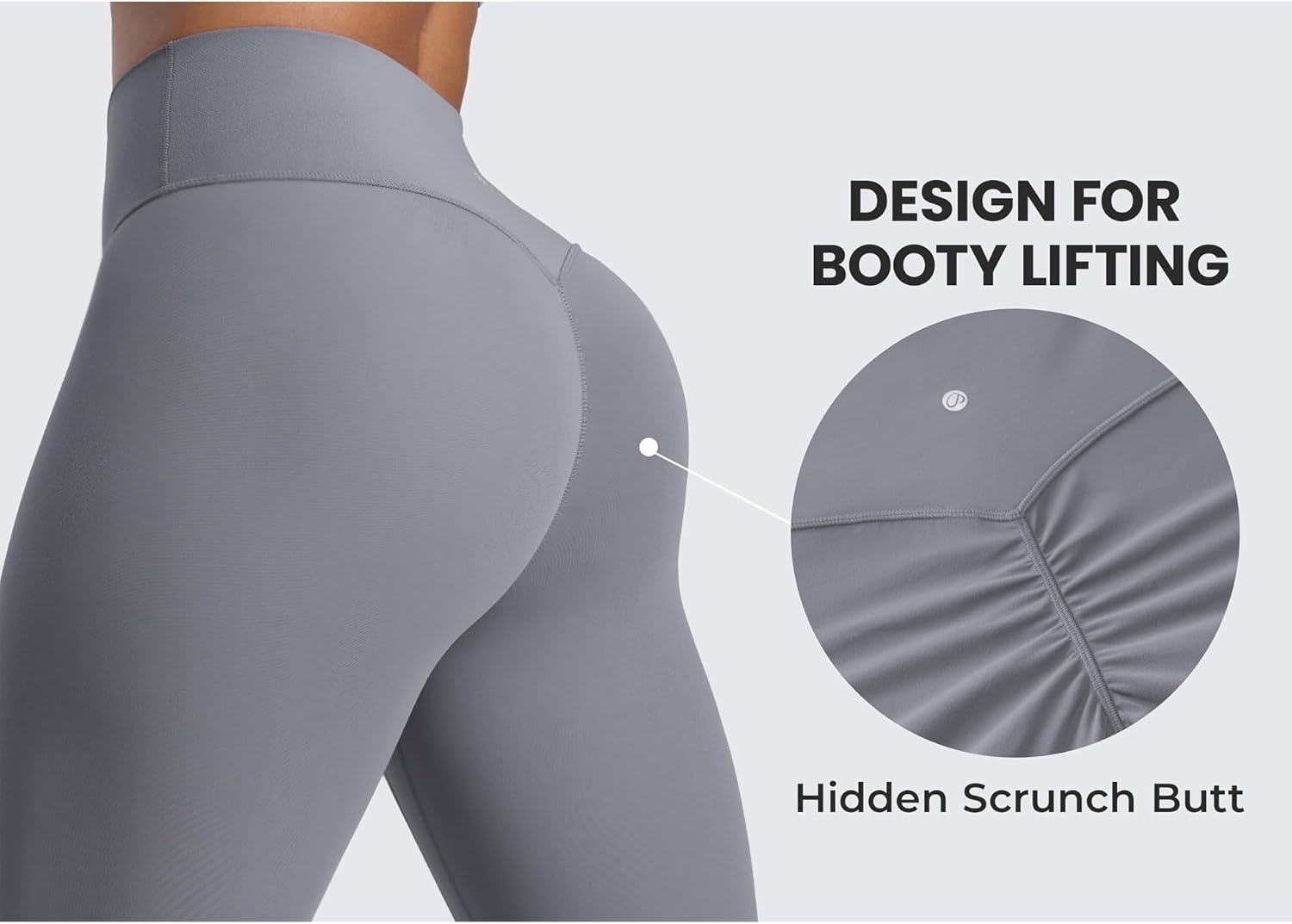 image:imageCRZ YOGA Secretsculpt Butterlift Workout Leggings 25 No Front Seam High Waisted Womens Yoga Pants Booty Scrunch ButtSolar Grey