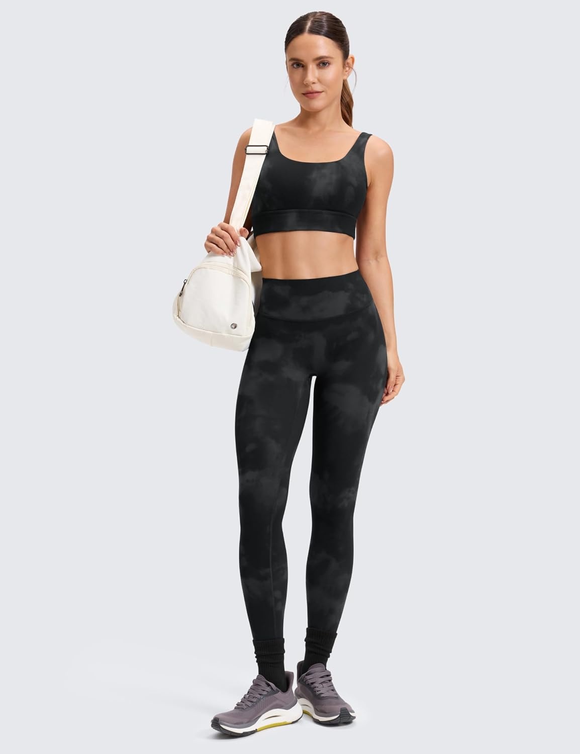 image:imageCRZ YOGA Secretsculpt Minor No Front Seam Leggings 25 Softretch High Waisted Womens Yoga Pants Buttery Soft Booty LiftingBlack Tie Dye Flowers