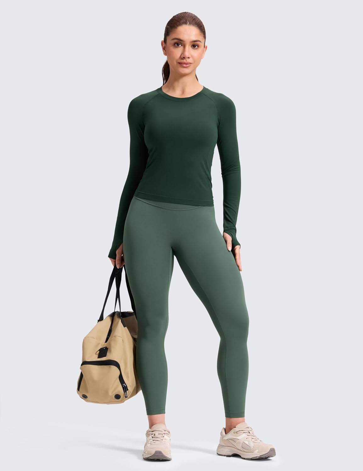 image:imageCRZ YOGA Secretsculpt Minor No Front Seam Leggings 25 Softretch High Waisted Womens Yoga Pants Buttery Soft Booty LiftingDark Forest Green