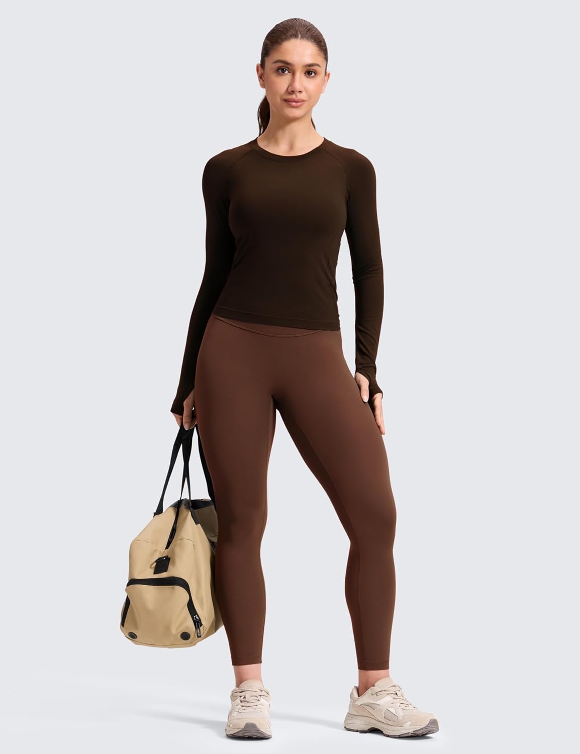 image:imageCRZ YOGA Secretsculpt Minor No Front Seam Leggings 25 Softretch High Waisted Womens Yoga Pants Buttery Soft Booty LiftingLava Brown