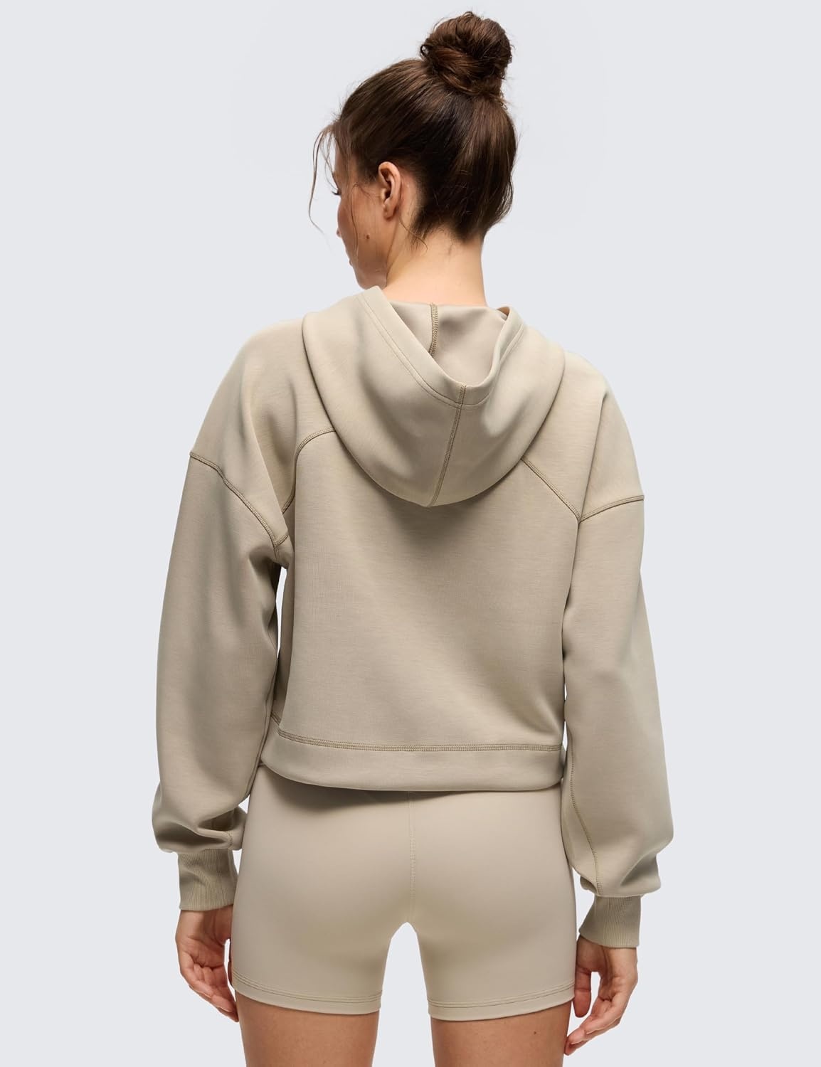 image:imageCRZ YOGA SoftAura Cropped Hoodies for Women Long Sleeve Pullover Basic Workout Casual Hooded SweatshirtsOak