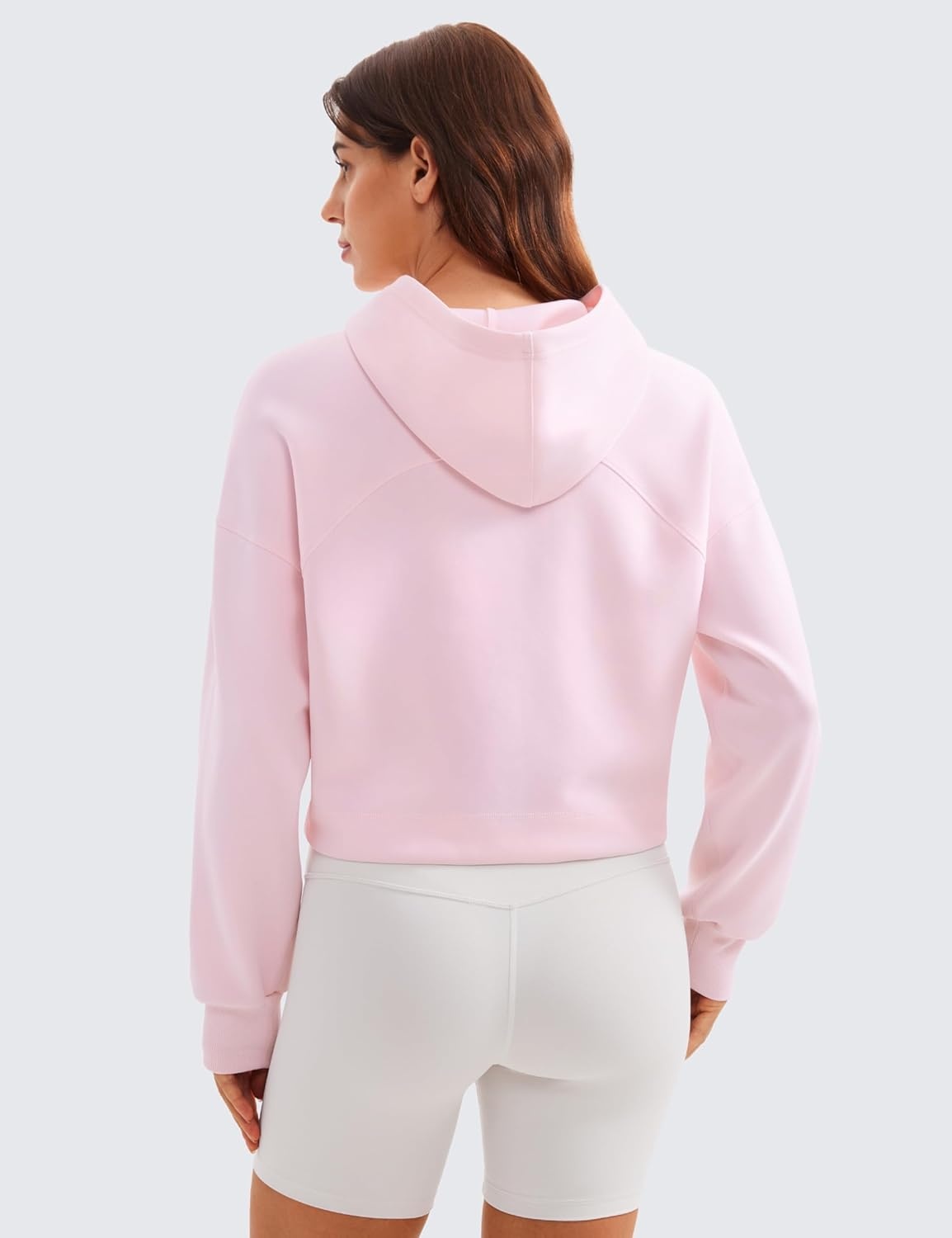 image:imageCRZ YOGA SoftAura Cropped Hoodies for Women Long Sleeve Pullover Basic Workout Casual Hooded SweatshirtsStrawberry Pink