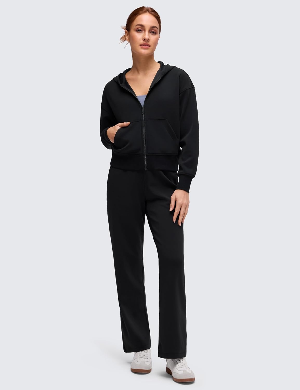 image:imageCRZ YOGA SoftAura Full Zip Hoodies for Women Workout Casual Zipper Hooded Sweat Shirts with PocketsBlack