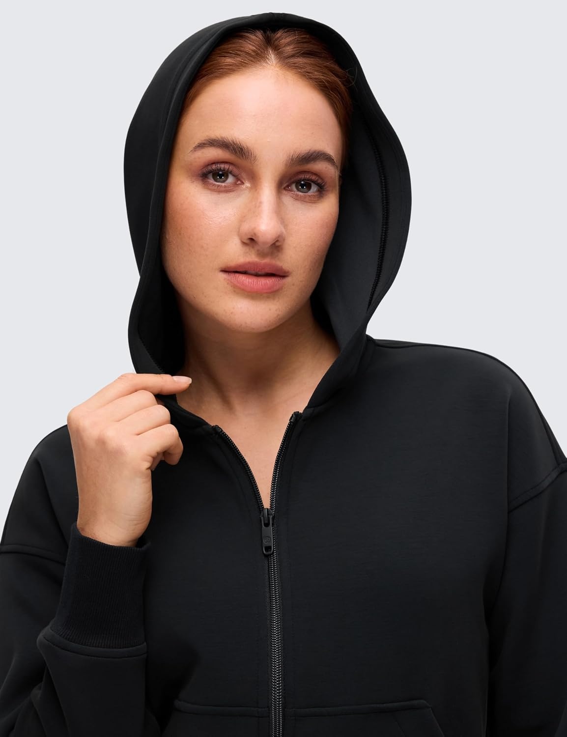 image:imageCRZ YOGA SoftAura Full Zip Hoodies for Women Workout Casual Zipper Hooded Sweat Shirts with PocketsBlack