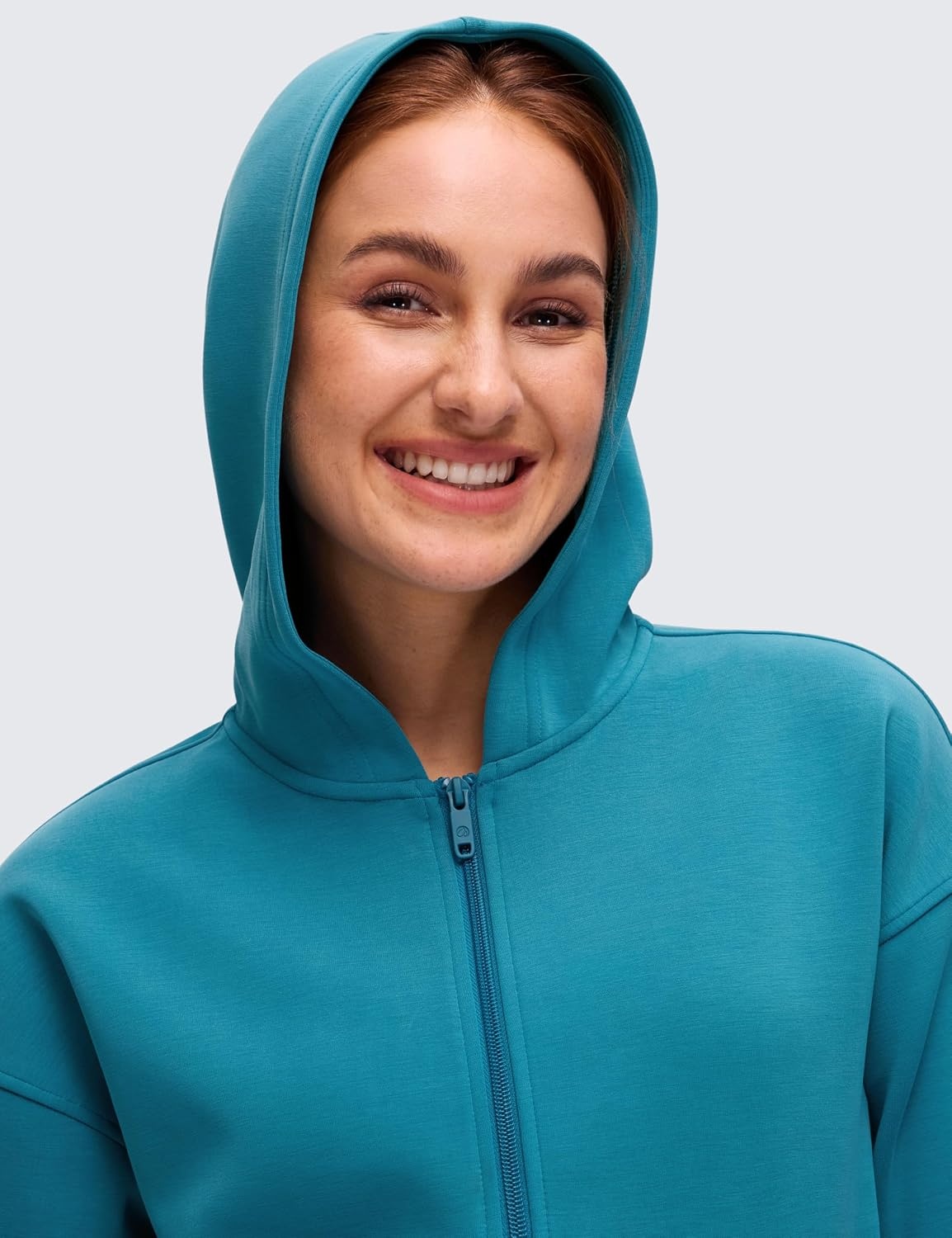 image:imageCRZ YOGA SoftAura Full Zip Hoodies for Women Workout Casual Zipper Hooded Sweat Shirts with PocketsHawaiian Blue