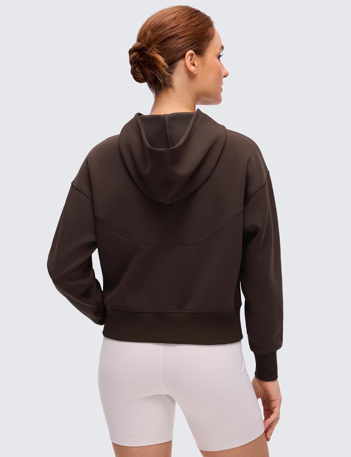 image:imageCRZ YOGA SoftAura Full Zip Hoodies for Women Workout Casual Zipper Hooded Sweat Shirts with PocketsHot Fudge Brown