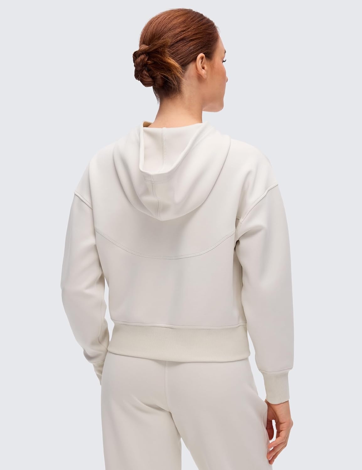 image:imageCRZ YOGA SoftAura Full Zip Hoodies for Women Workout Casual Zipper Hooded Sweat Shirts with PocketsMilky White Bone