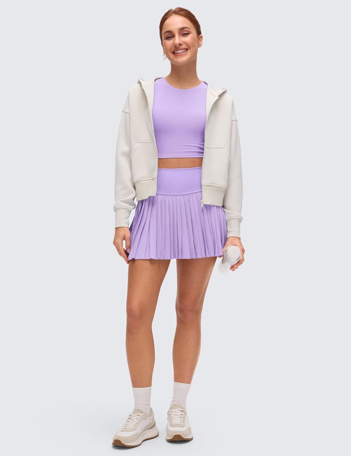 image:imageCRZ YOGA SoftAura Full Zip Hoodies for Women Workout Casual Zipper Hooded Sweat Shirts with PocketsMilky White Bone