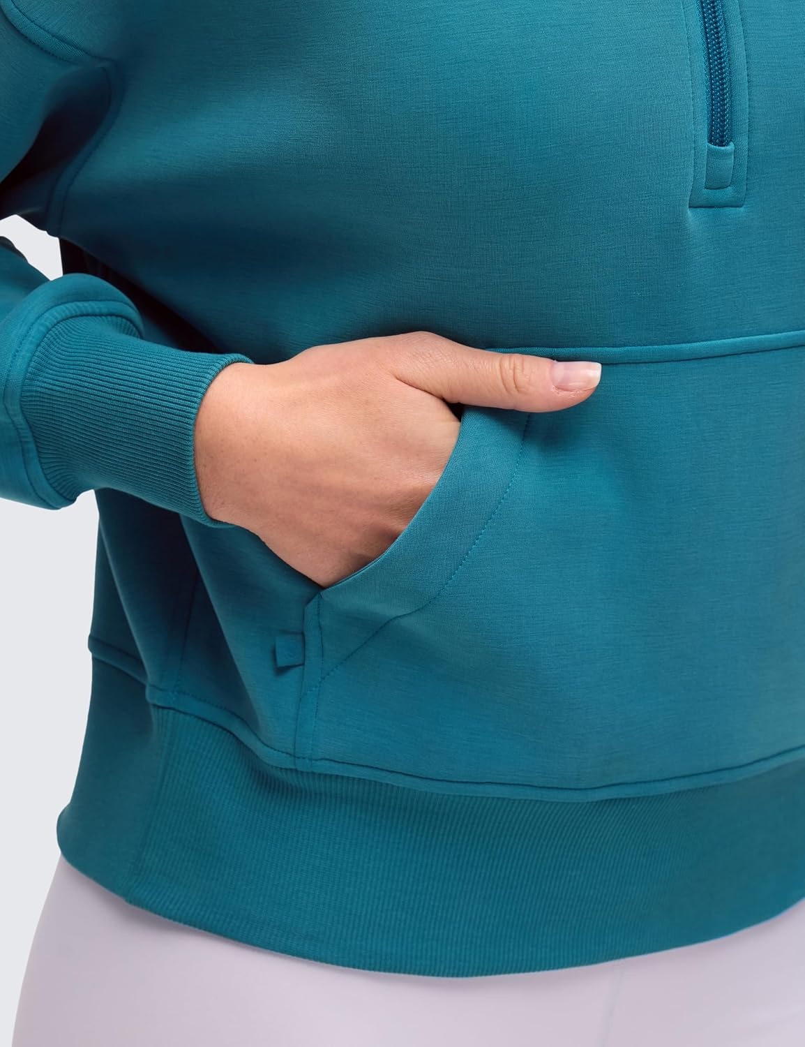 image:imageCRZ YOGA SoftAura Half Zip Sweatshirt for Women Pullover Workout Casual Funnel Neck Sweat Shirts with PocketHawaiian Blue