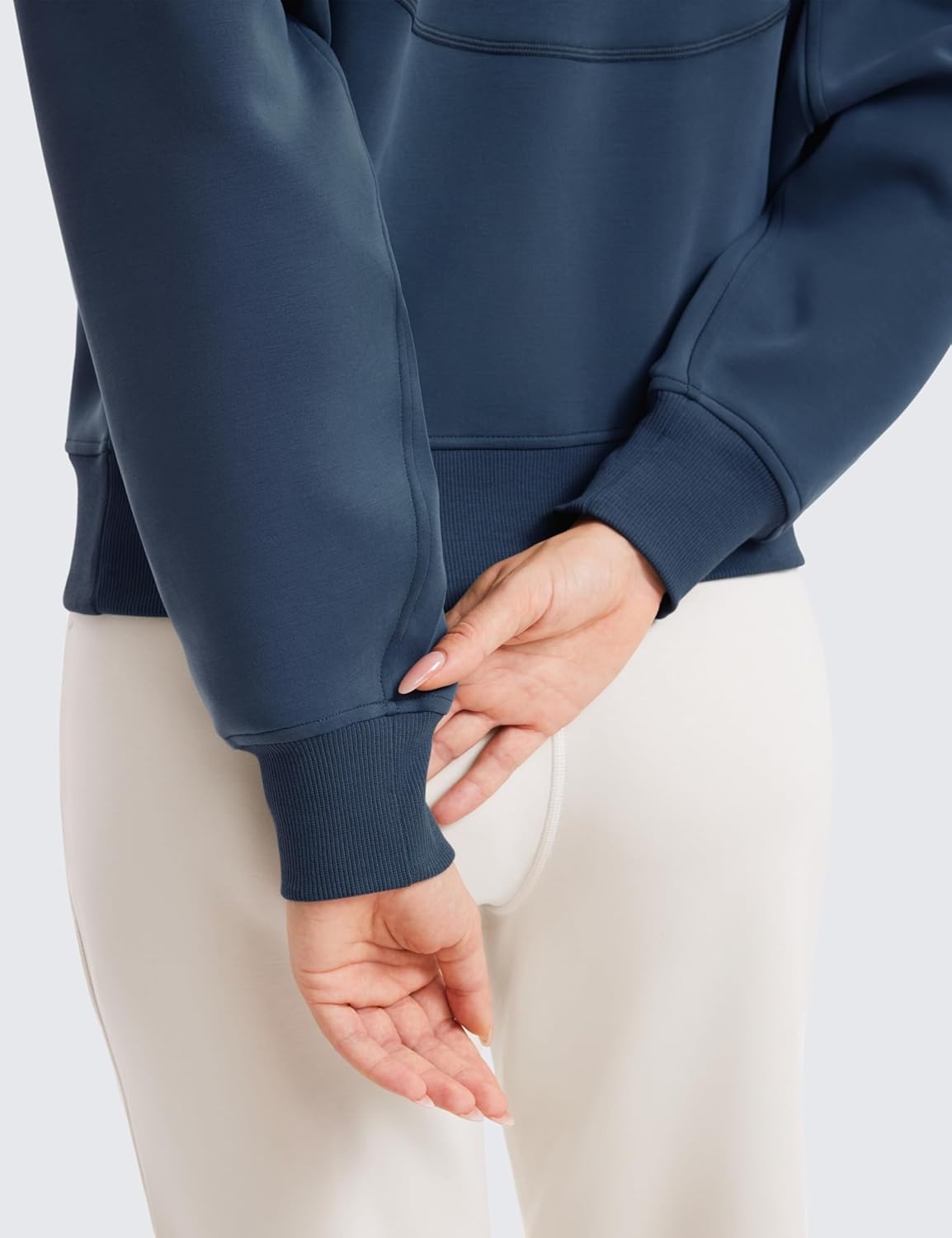 image:imageCRZ YOGA SoftAura Half Zip Sweatshirt for Women Pullover Workout Casual Funnel Neck Sweat Shirts with PocketInk Blue