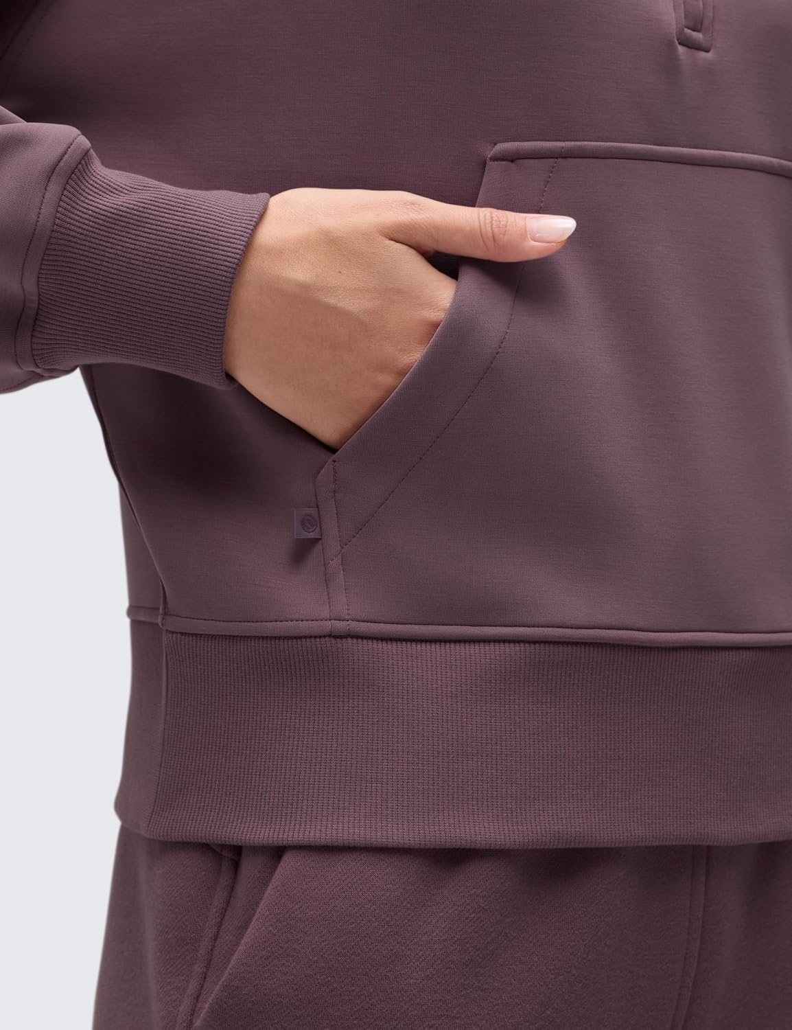 image:imageCRZ YOGA SoftAura Half Zip Sweatshirt for Women Pullover Workout Casual Funnel Neck Sweat Shirts with PocketLight Ripe Plum