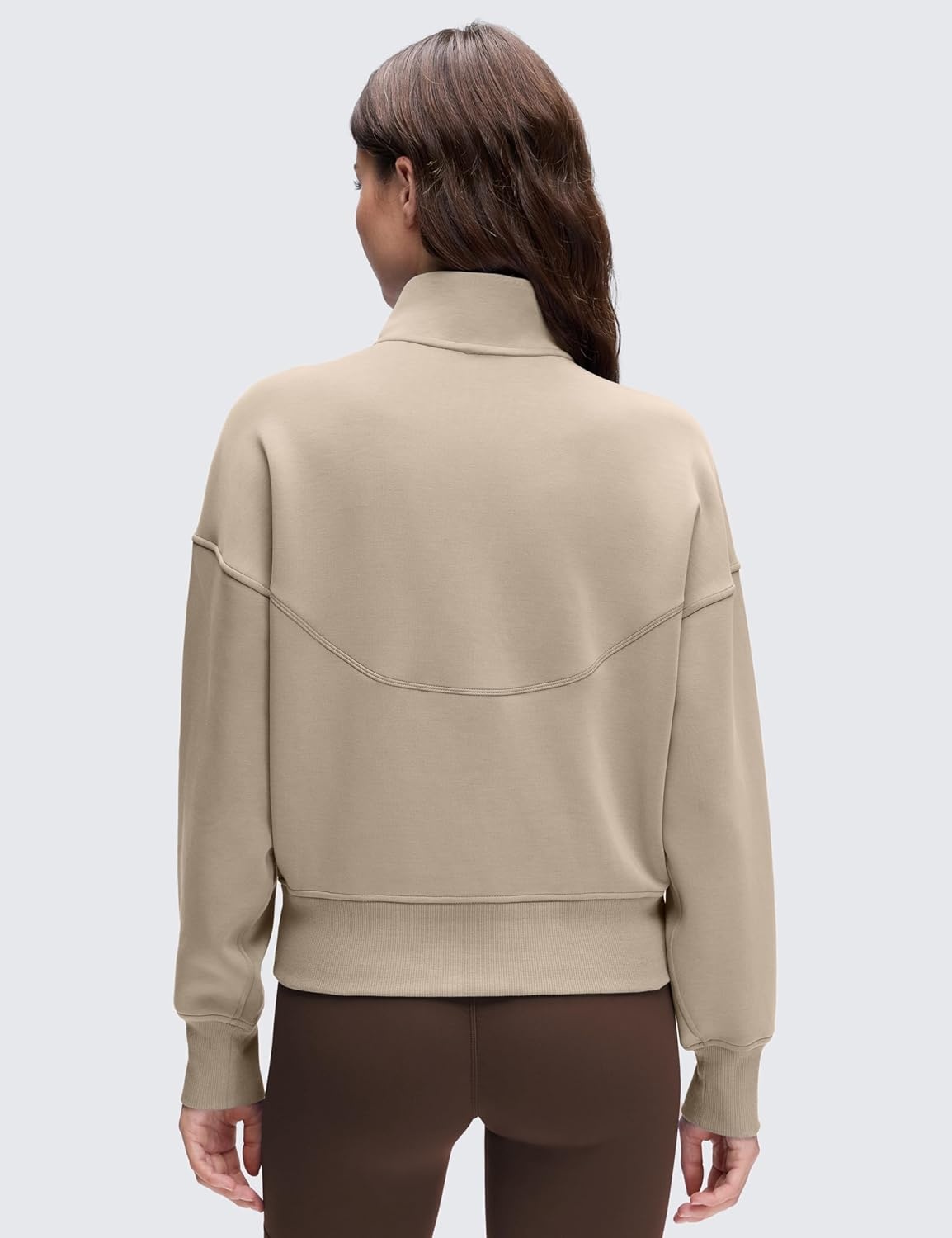 image:imageCRZ YOGA SoftAura Half Zip Sweatshirt for Women Pullover Workout Casual Funnel Neck Sweat Shirts with PocketOak