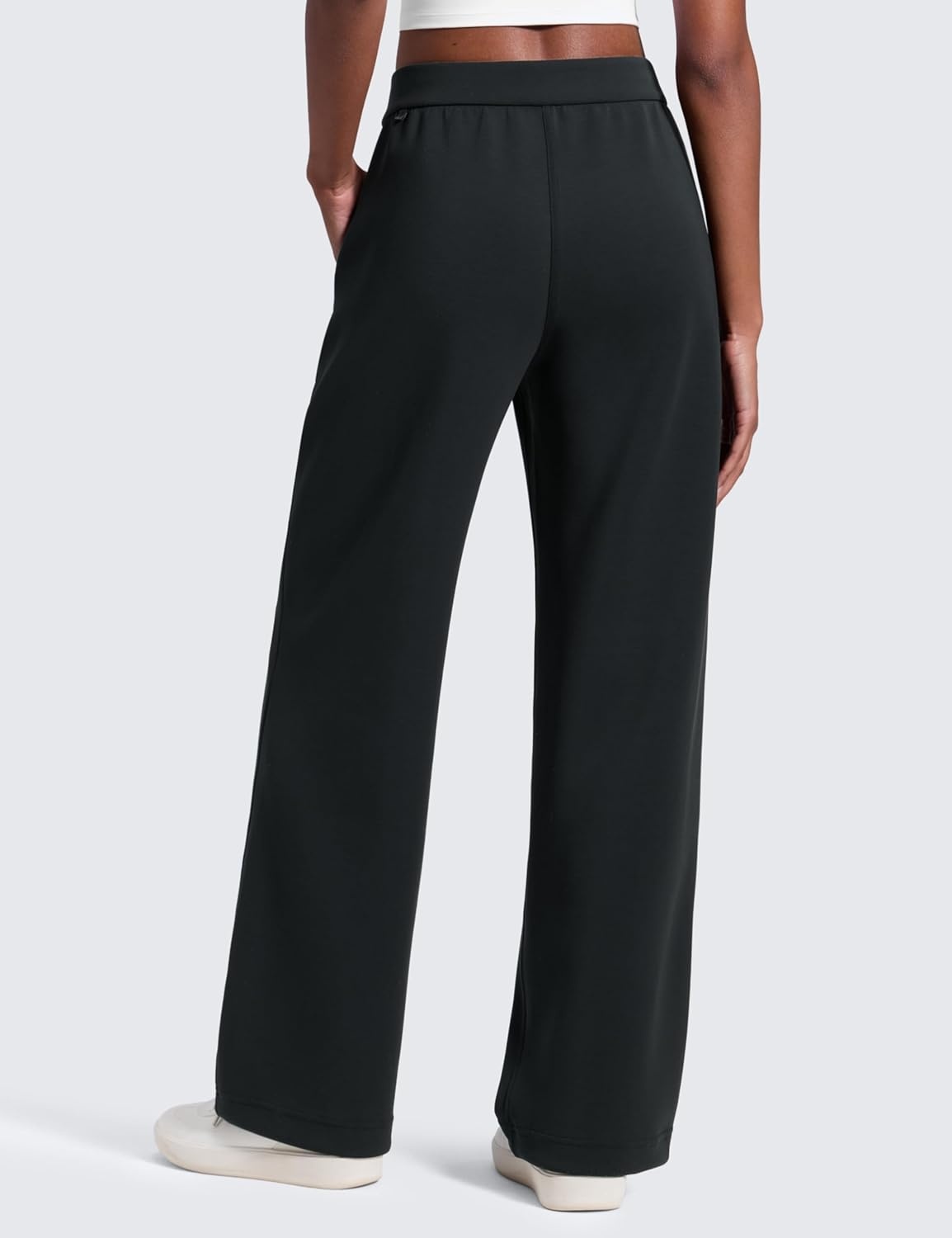 image:imageCRZ YOGA SoftAura Pintuck Straight Leg Sweatpants Women 30 Modal Casual Lounge Travel Pants with PocketsBlack