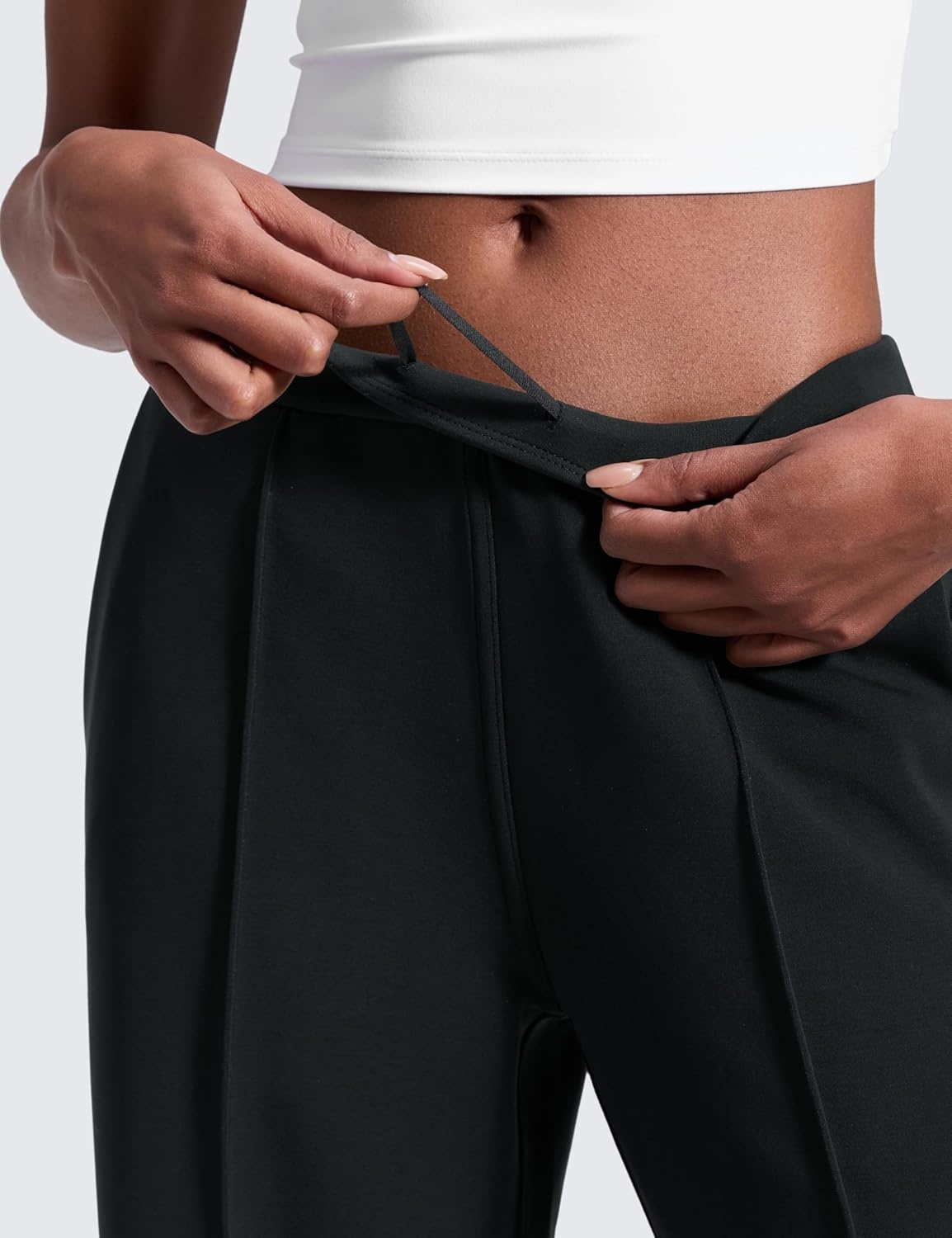image:imageCRZ YOGA SoftAura Pintuck Straight Leg Sweatpants Women 30 Modal Casual Lounge Travel Pants with PocketsBlack