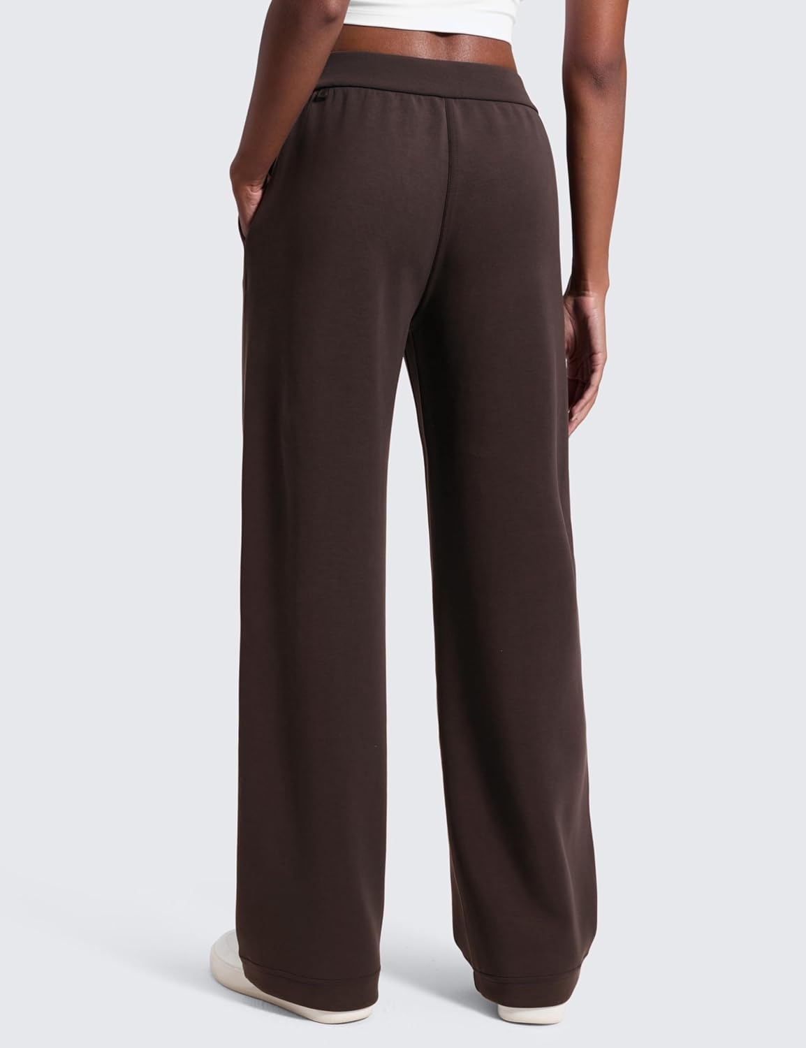 image:imageCRZ YOGA SoftAura Pintuck Straight Leg Sweatpants Women 30 Modal Casual Lounge Travel Pants with PocketsHot Fudge Brown