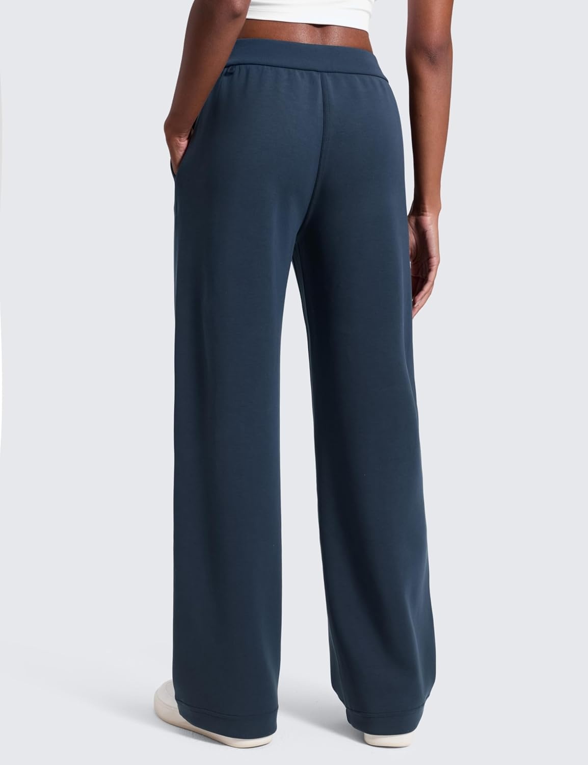 image:imageCRZ YOGA SoftAura Pintuck Straight Leg Sweatpants Women 30 Modal Casual Lounge Travel Pants with PocketsInk Blue