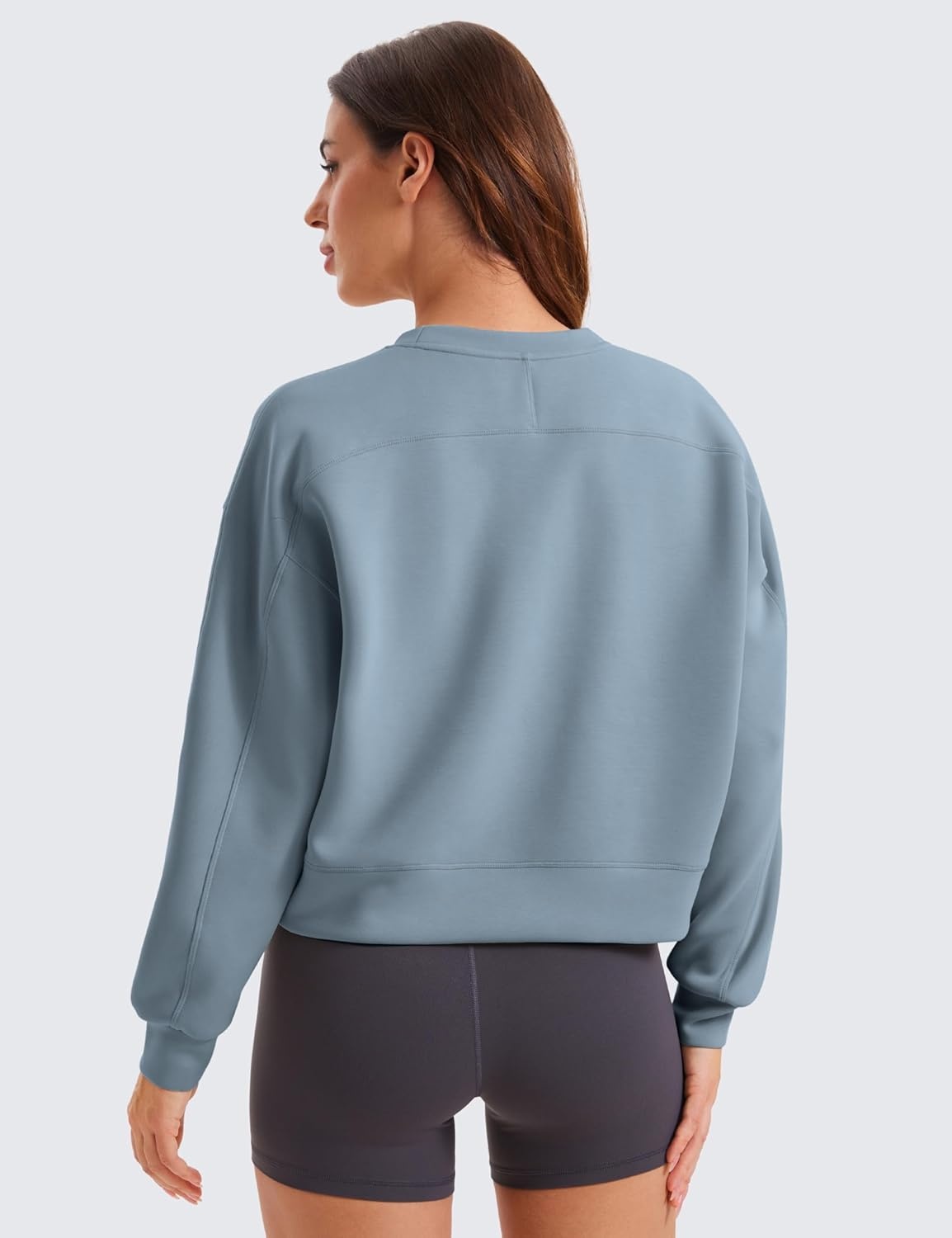 image:imageCRZ YOGA SoftAura Pullover Sweatshirt for Women Crewneck Workout Casual Basic Fall Sweat ShirtsBelgian Blue