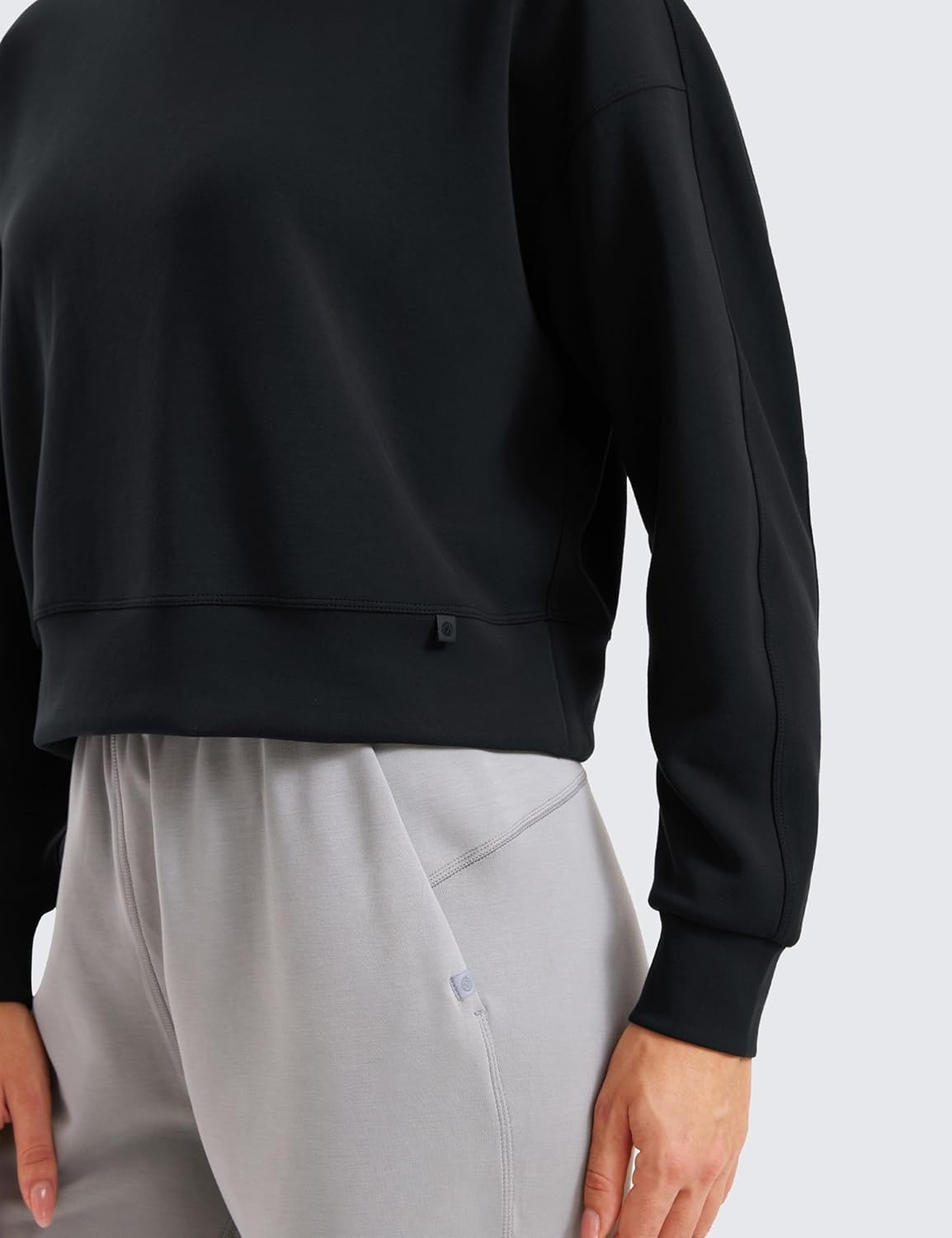 image:imageCRZ YOGA SoftAura Pullover Sweatshirt for Women Crewneck Workout Casual Basic Fall Sweat ShirtsBlack