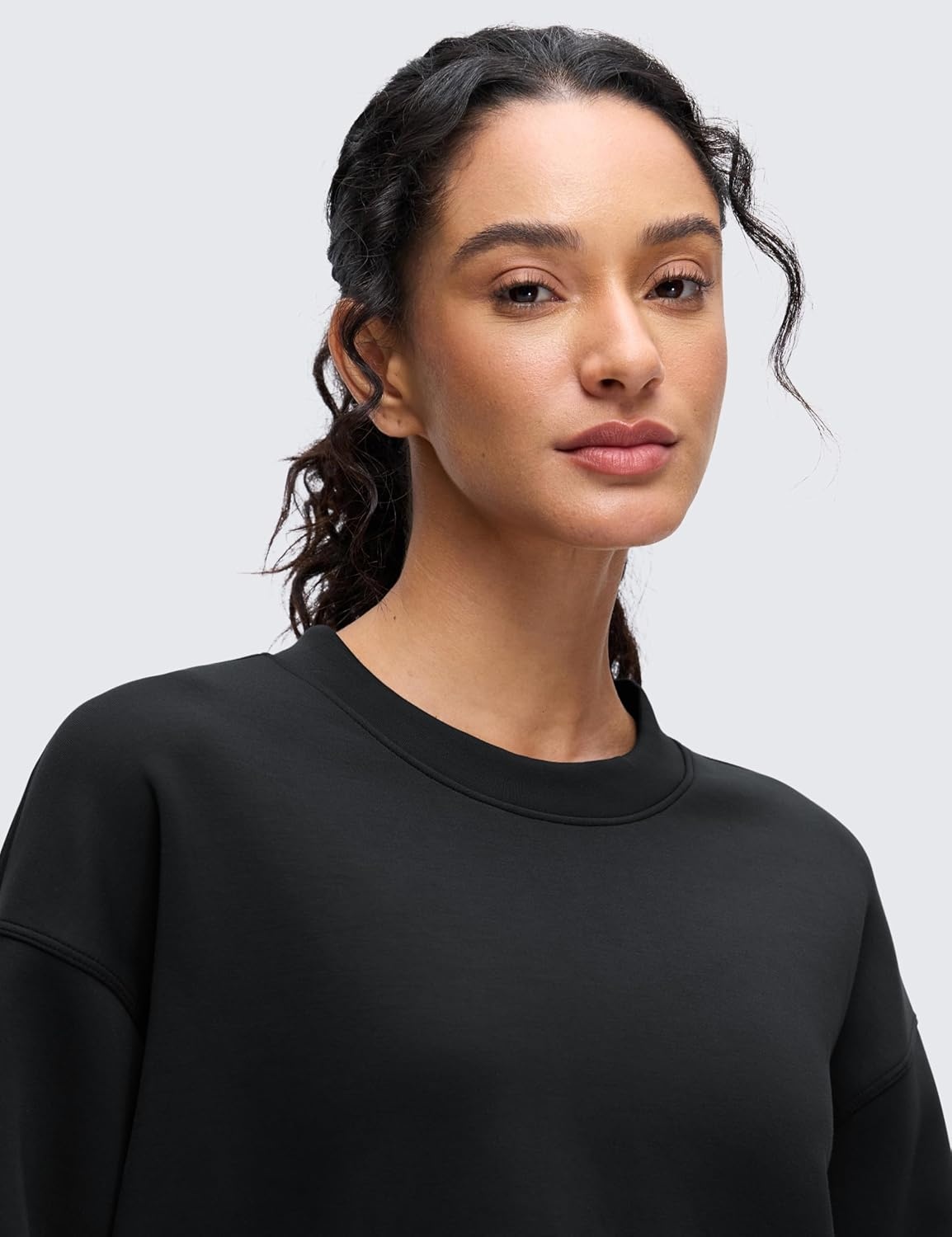 image:imageCRZ YOGA SoftAura Pullover Sweatshirt for Women Crewneck Workout Casual Basic Fall Sweat ShirtsBlack