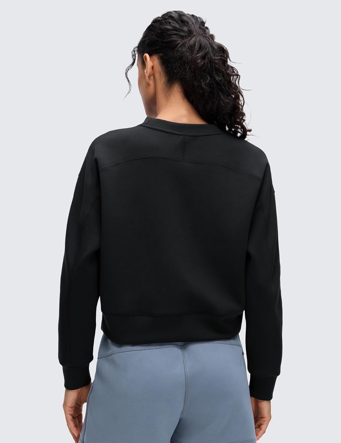 image:imageCRZ YOGA SoftAura Pullover Sweatshirt for Women Crewneck Workout Casual Basic Fall Sweat ShirtsBlack