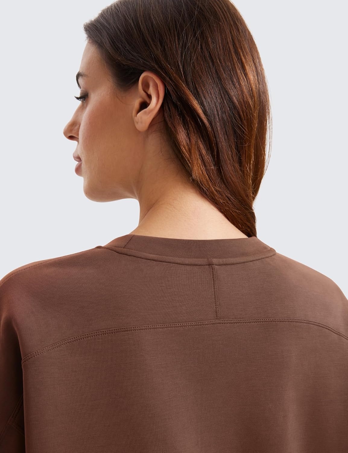 image:imageCRZ YOGA SoftAura Pullover Sweatshirt for Women Crewneck Workout Casual Basic Fall Sweat ShirtsCoffee Brown