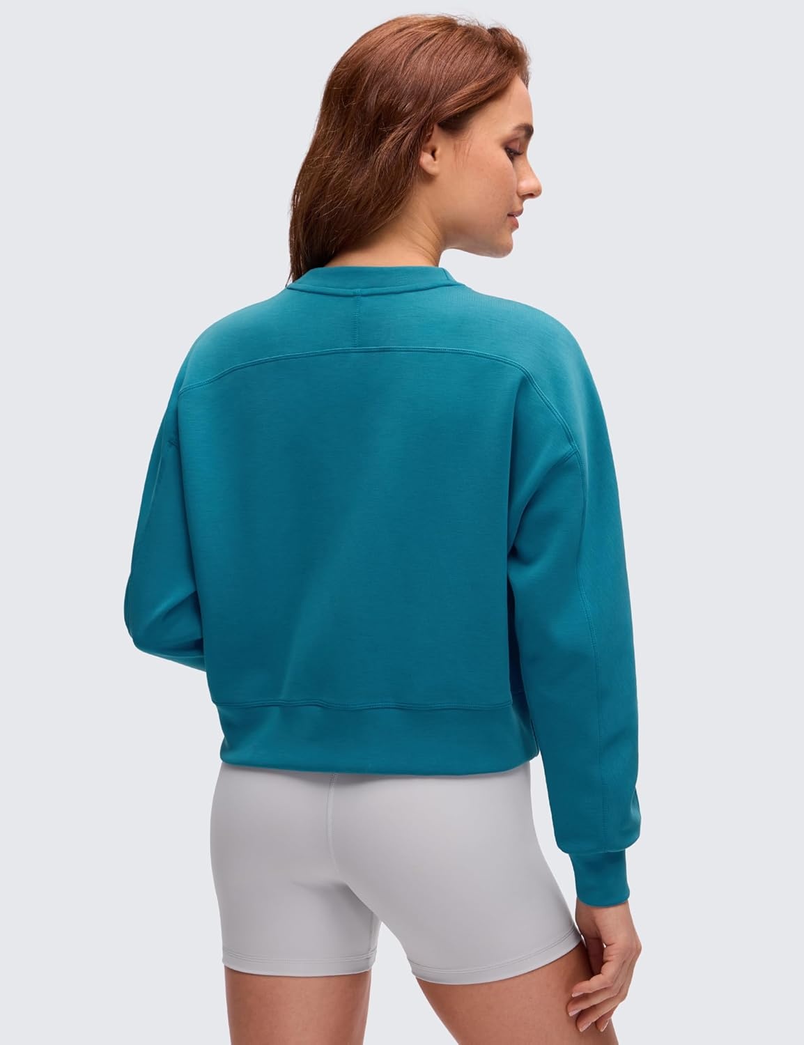 image:imageCRZ YOGA SoftAura Pullover Sweatshirt for Women Crewneck Workout Casual Basic Fall Sweat ShirtsHawaiian Blue