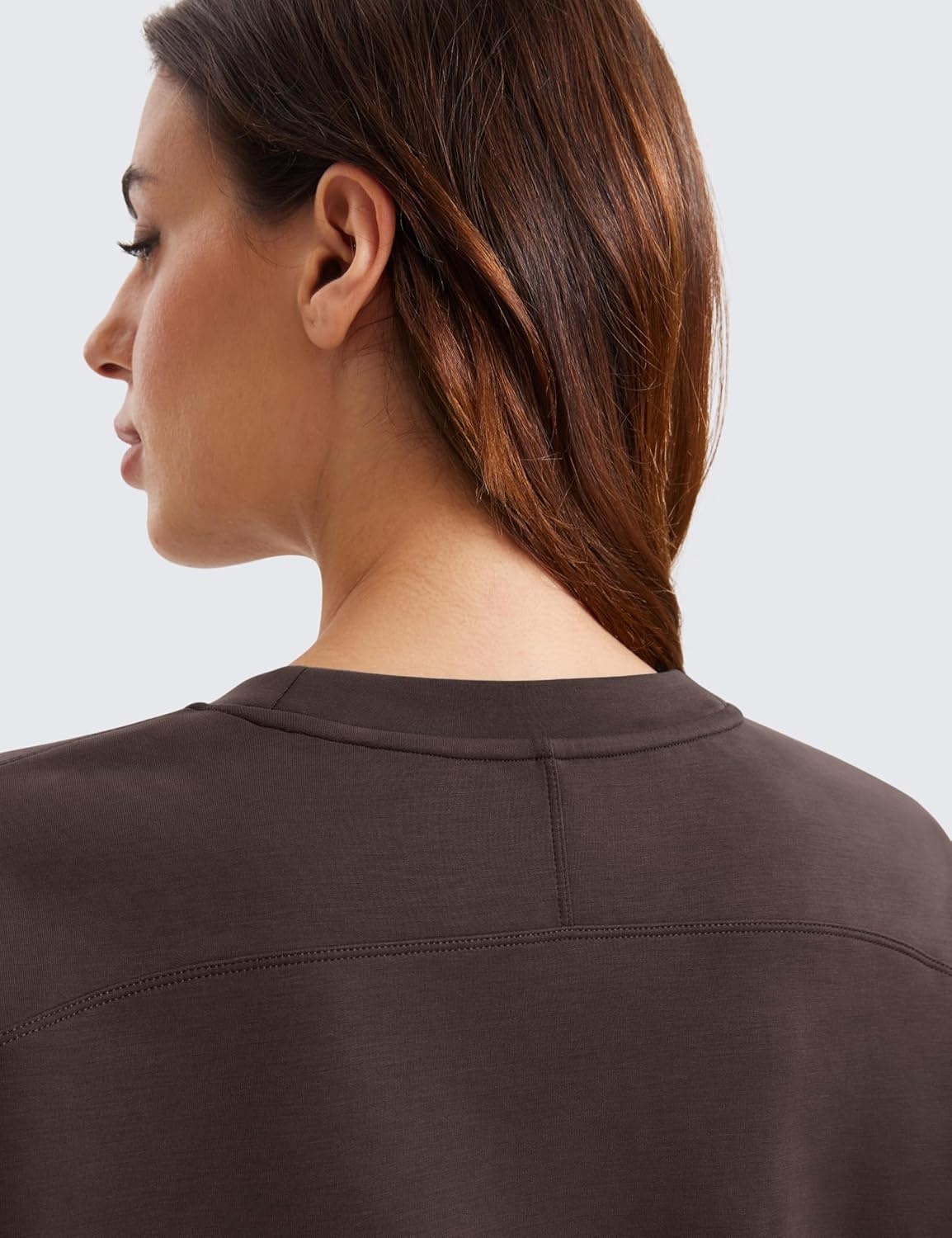image:imageCRZ YOGA SoftAura Pullover Sweatshirt for Women Crewneck Workout Casual Basic Fall Sweat ShirtsHot Fudge Brown