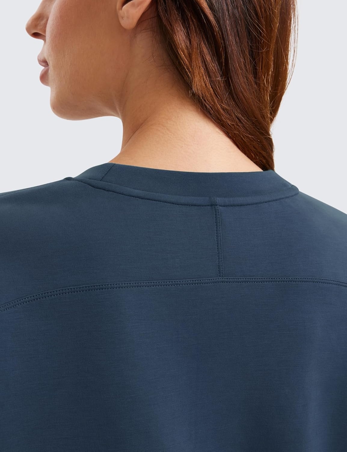 image:imageCRZ YOGA SoftAura Pullover Sweatshirt for Women Crewneck Workout Casual Basic Fall Sweat ShirtsInk Blue