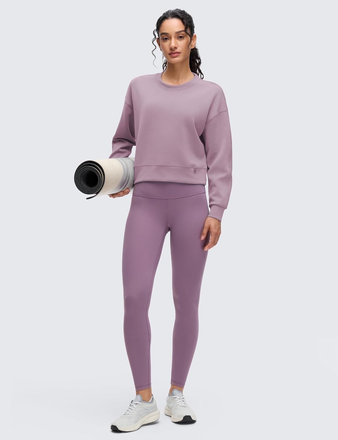 image:imageCRZ YOGA SoftAura Pullover Sweatshirt for Women Crewneck Workout Casual Basic Fall Sweat ShirtsLight Lavender