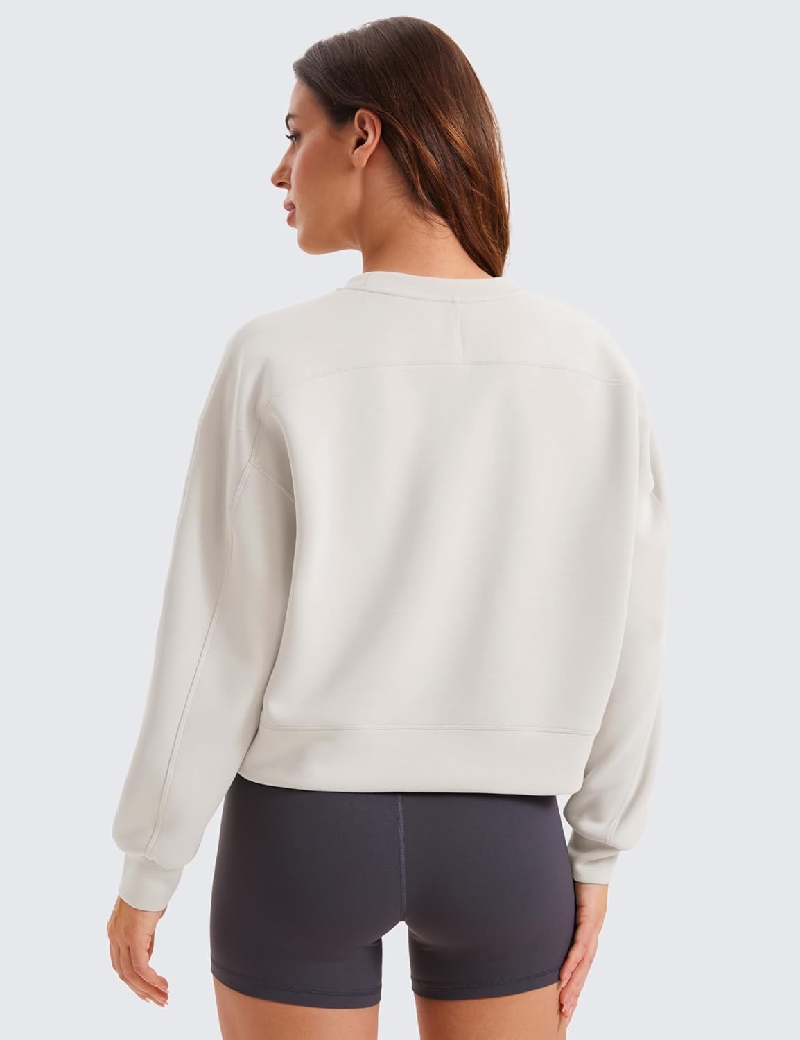 image:imageCRZ YOGA SoftAura Pullover Sweatshirt for Women Crewneck Workout Casual Basic Fall Sweat ShirtsMilky White Bone
