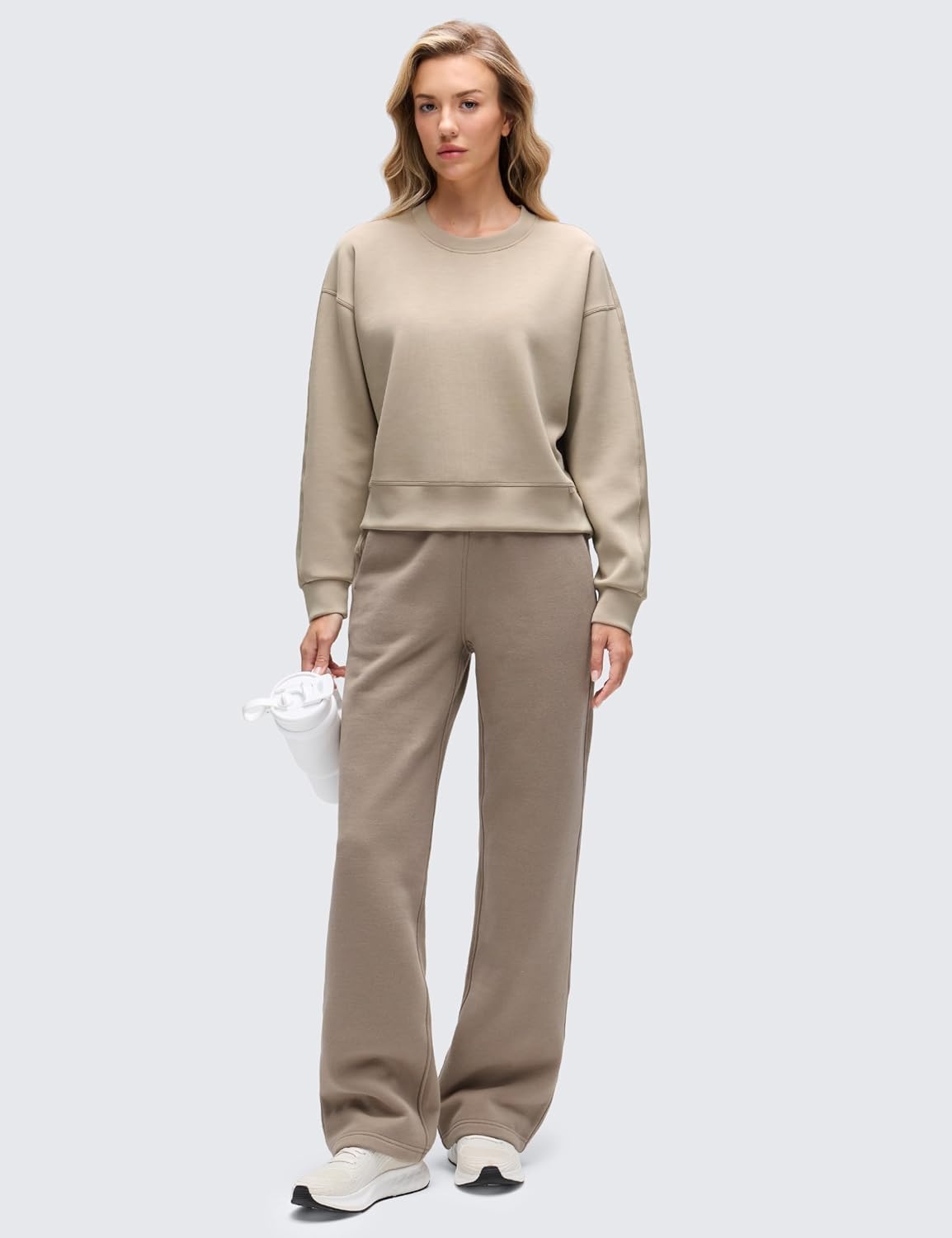 image:imageCRZ YOGA SoftAura Pullover Sweatshirt for Women Crewneck Workout Casual Basic Fall Sweat ShirtsOak