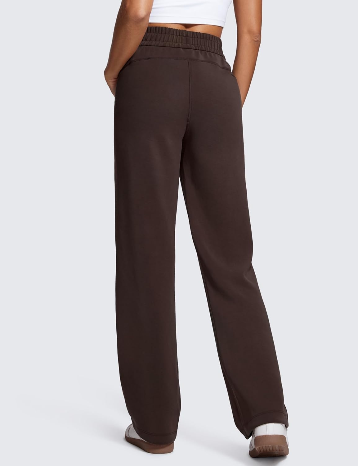 image:imageCRZ YOGA SoftAura Straight Leg Casual Sweatpants Women 283032 Modal Lounge Travel Pants with PocketsHot Fudge Brown