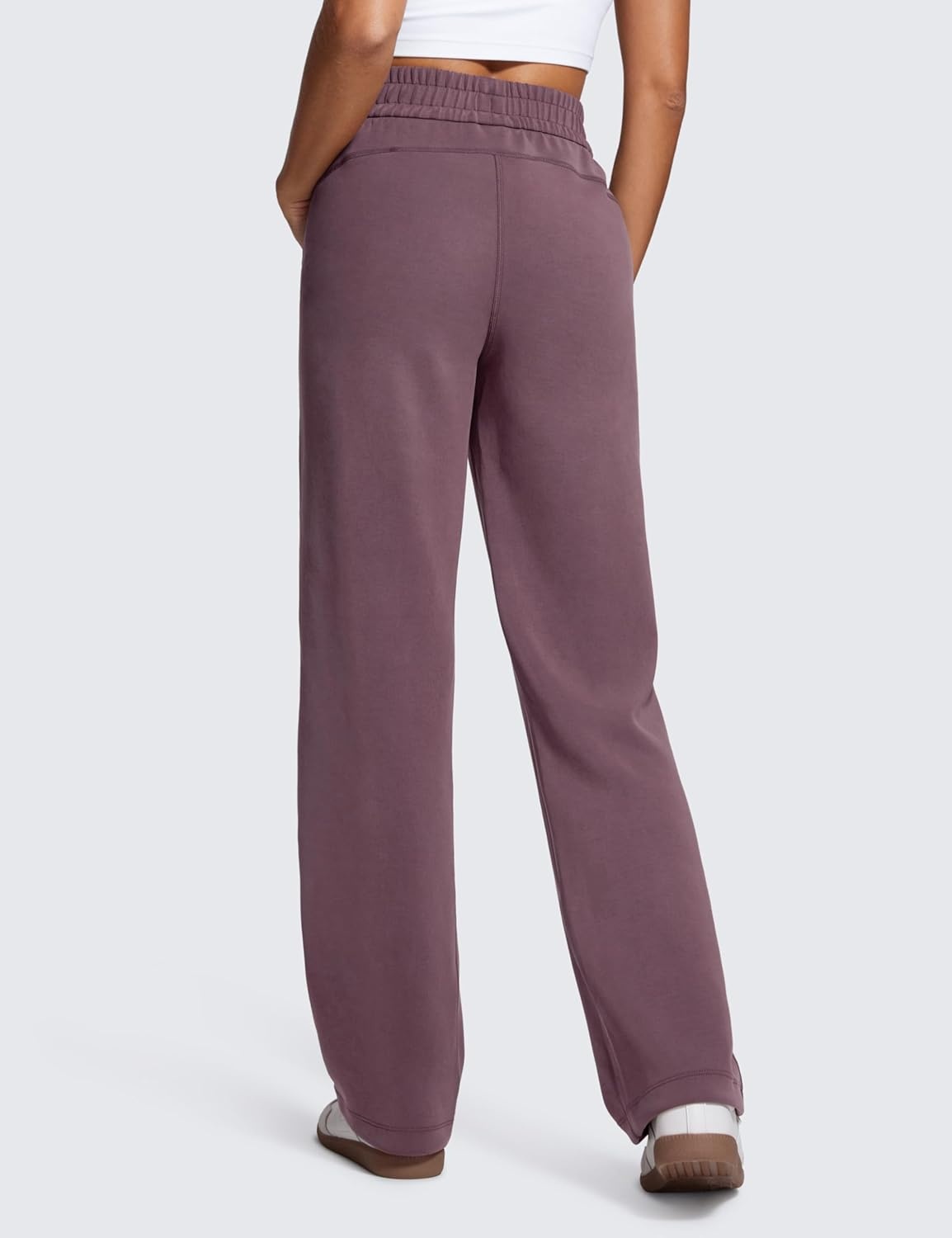 image:imageCRZ YOGA SoftAura Straight Leg Casual Sweatpants Women 283032 Modal Lounge Travel Pants with PocketsLight Ripe Plum