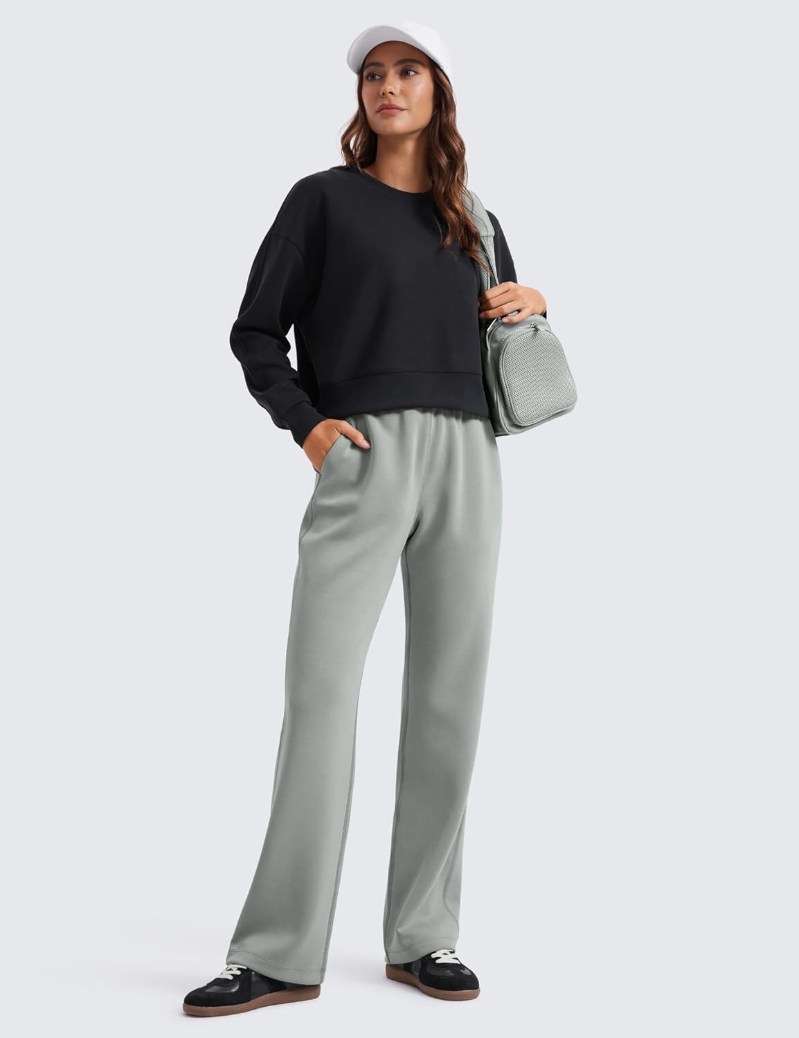 image:imageCRZ YOGA SoftAura Straight Leg Casual Sweatpants Women 283032 Modal Lounge Travel Pants with PocketsSterling