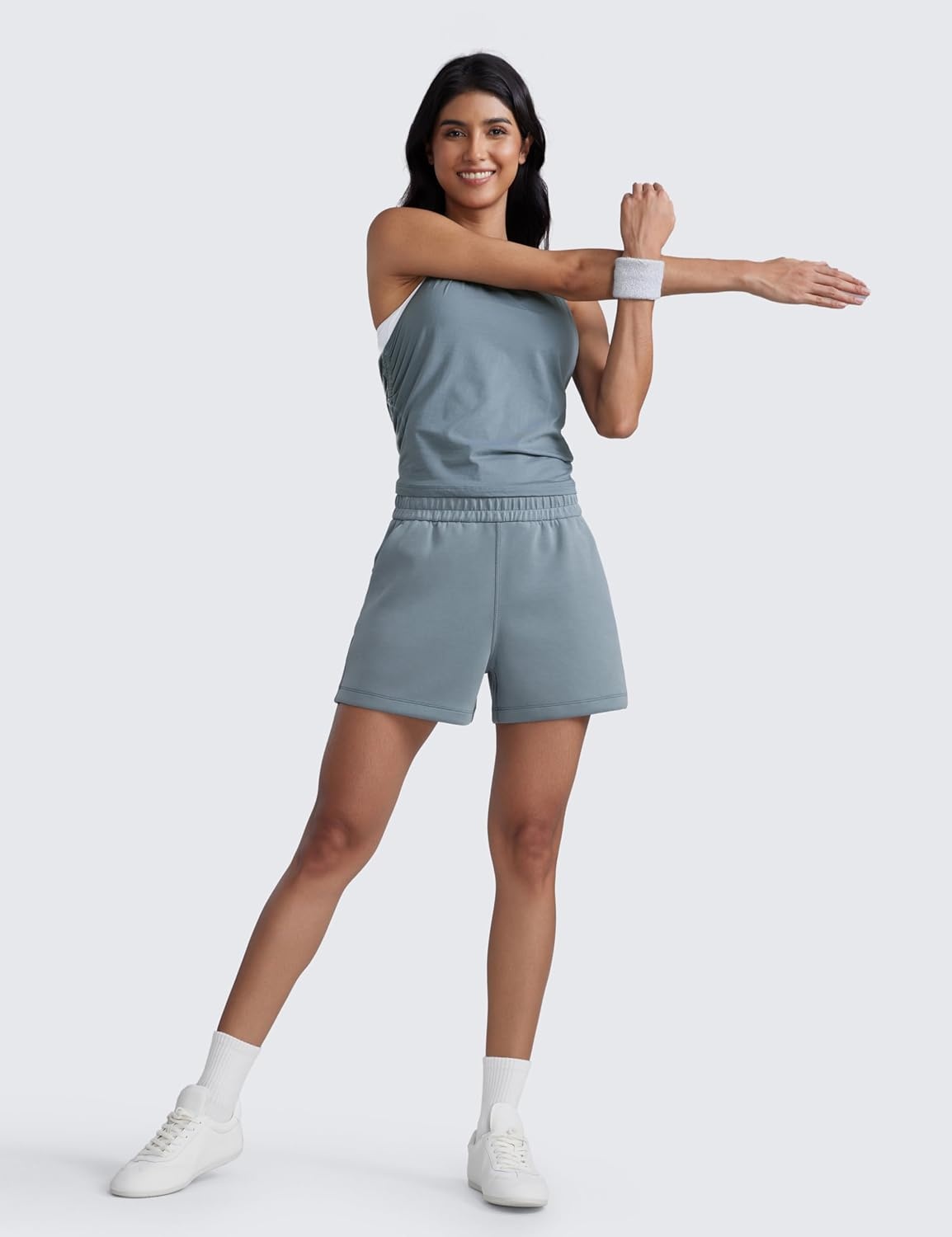 image:imageCRZ YOGA SoftAura Sweat Shorts for Women 4 High Waisted Modal for Casual Lounge Athletic with Pockets DrawstringBelgian Blue