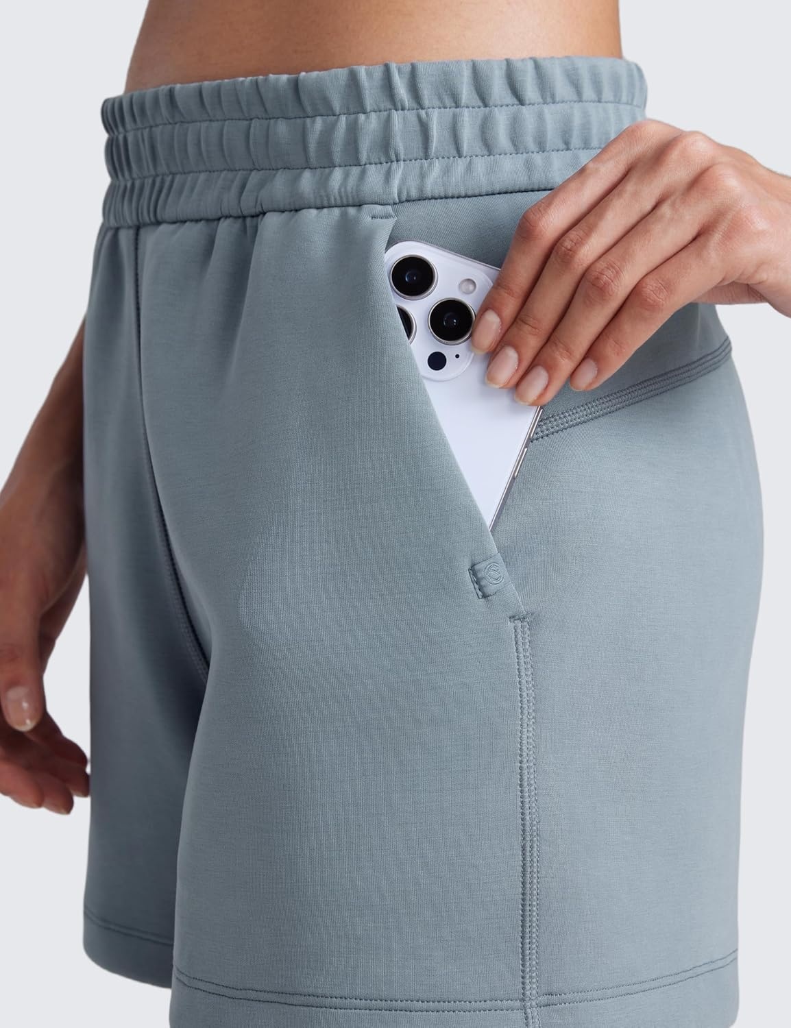 image:imageCRZ YOGA SoftAura Sweat Shorts for Women 4 High Waisted Modal for Casual Lounge Athletic with Pockets DrawstringBelgian Blue