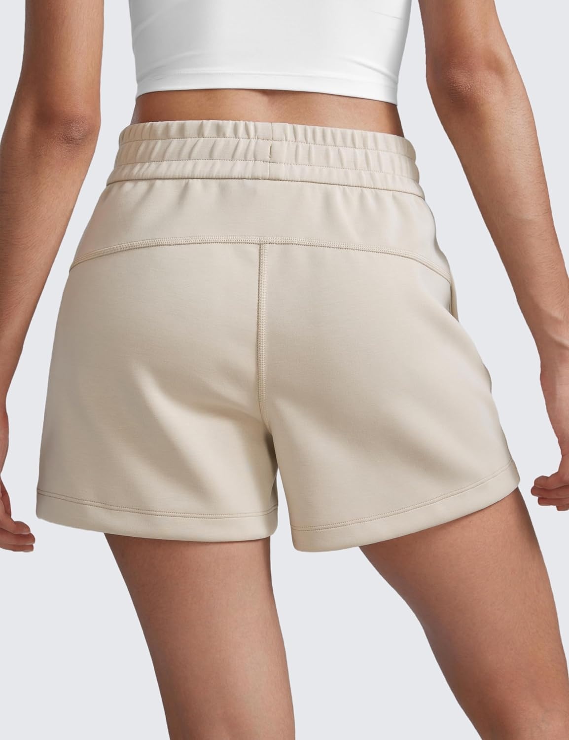 image:imageCRZ YOGA SoftAura Sweat Shorts for Women 4 High Waisted Modal for Casual Lounge Athletic with Pockets DrawstringMojave Tan