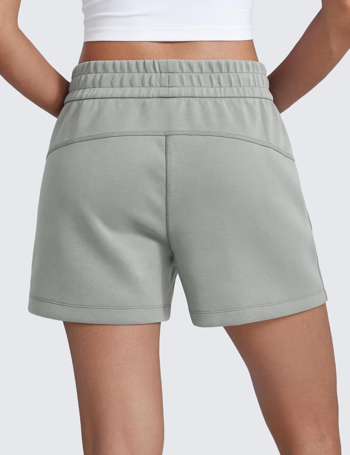 image:imageCRZ YOGA SoftAura Sweat Shorts for Women 4 High Waisted Modal for Casual Lounge Athletic with Pockets DrawstringSterling
