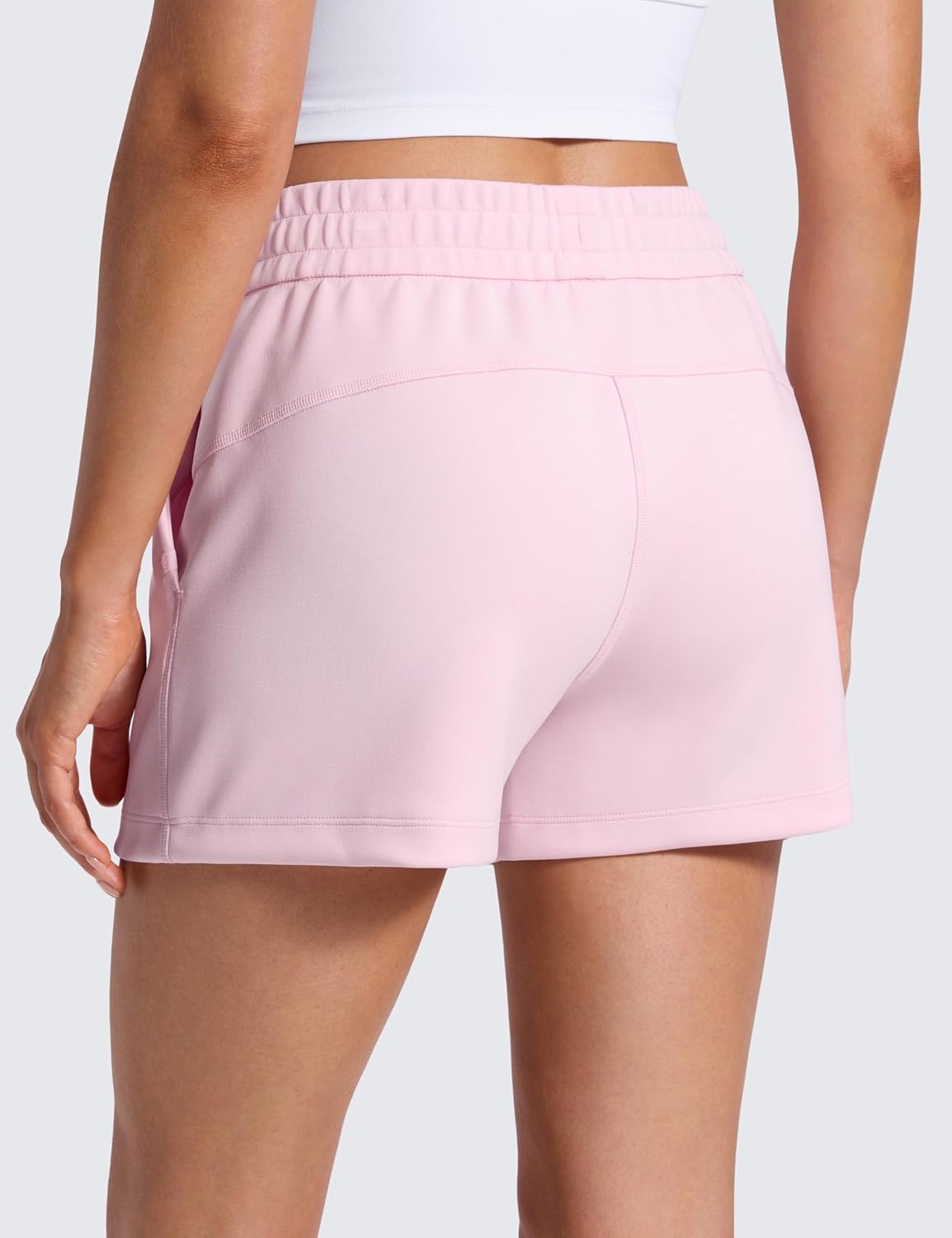 image:imageCRZ YOGA SoftAura Sweat Shorts for Women 4 High Waisted Modal for Casual Lounge Athletic with Pockets DrawstringStrawberry Pink