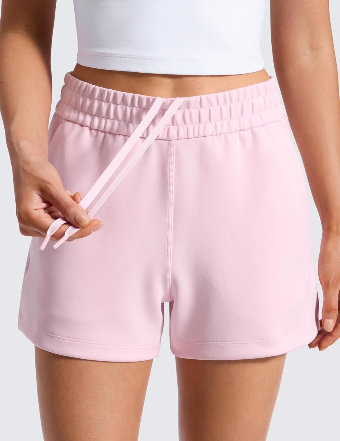 image:imageCRZ YOGA SoftAura Sweat Shorts for Women 4 High Waisted Modal for Casual Lounge Athletic with Pockets DrawstringStrawberry Pink