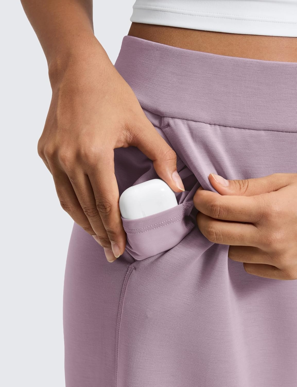 image:imageCRZ YOGA SoftAura Wide Leg Cropped Sweatpants Women 25 Modal Lounge Travel Casual Capri Pants with PocketsLight Lavender