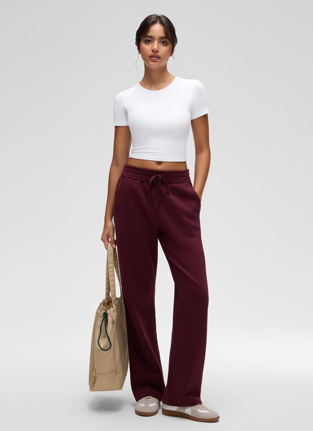 image:imageCRZ YOGA Softembrace Crewneck Crop Tops for Women Workout Casual Going Out Soft Short Sleeve Shirts Basic Fitted Baby TeesWhite