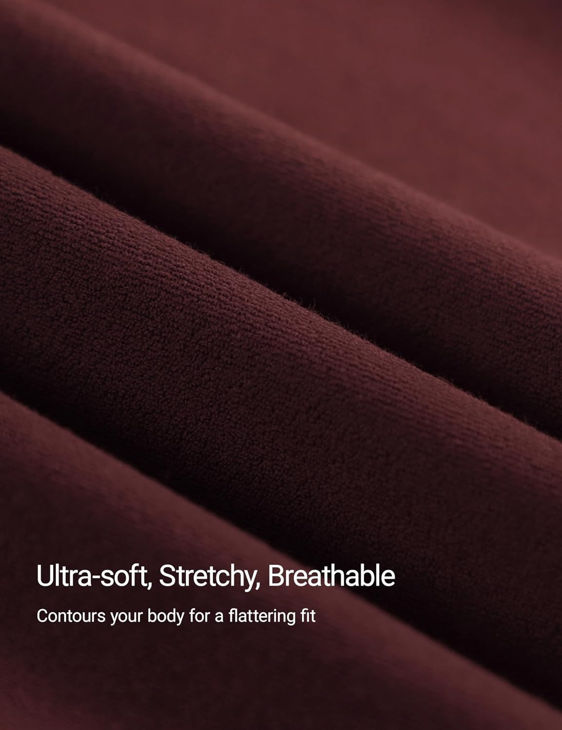image:imageCRZ YOGA Softembrace High Neck Tops for Women Soft Workout Casual Going Out Shirts Crewneck Tight Short Sleeve TShirtRed Merlot