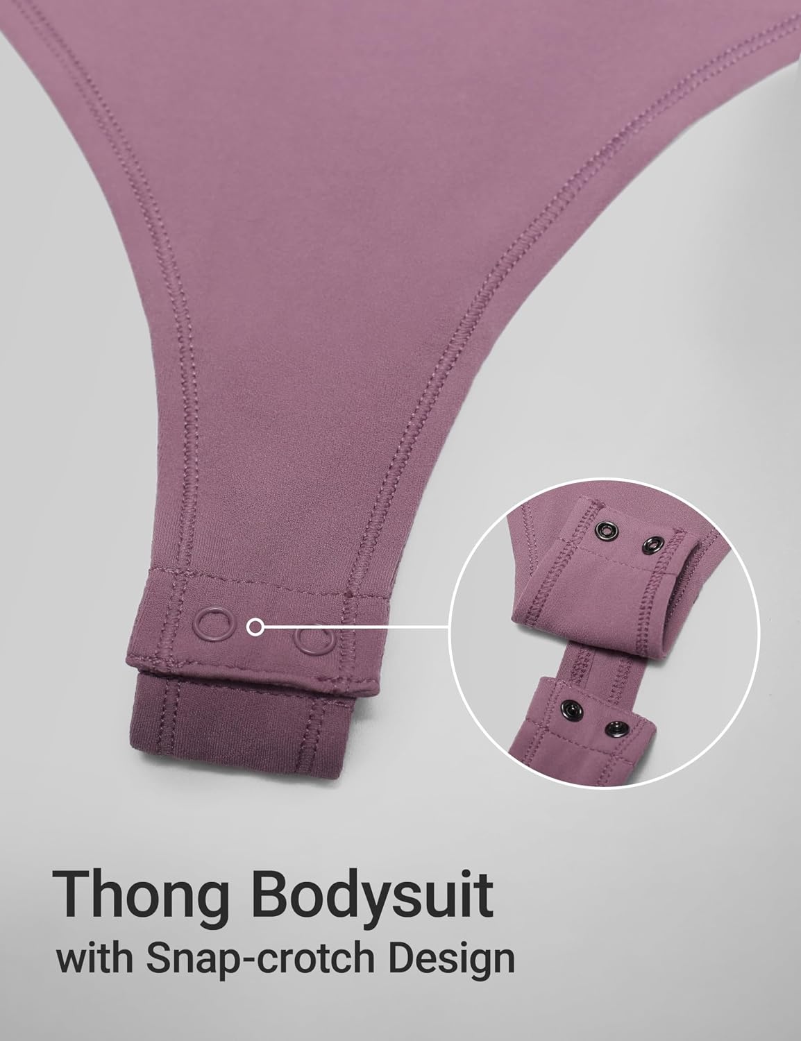 image:imageCRZ YOGA Softembrace Long Sleeve Bodysuits for Women Crewneck Basic Casual Travel Thong Body Suits Fitted TopsLight Lavender