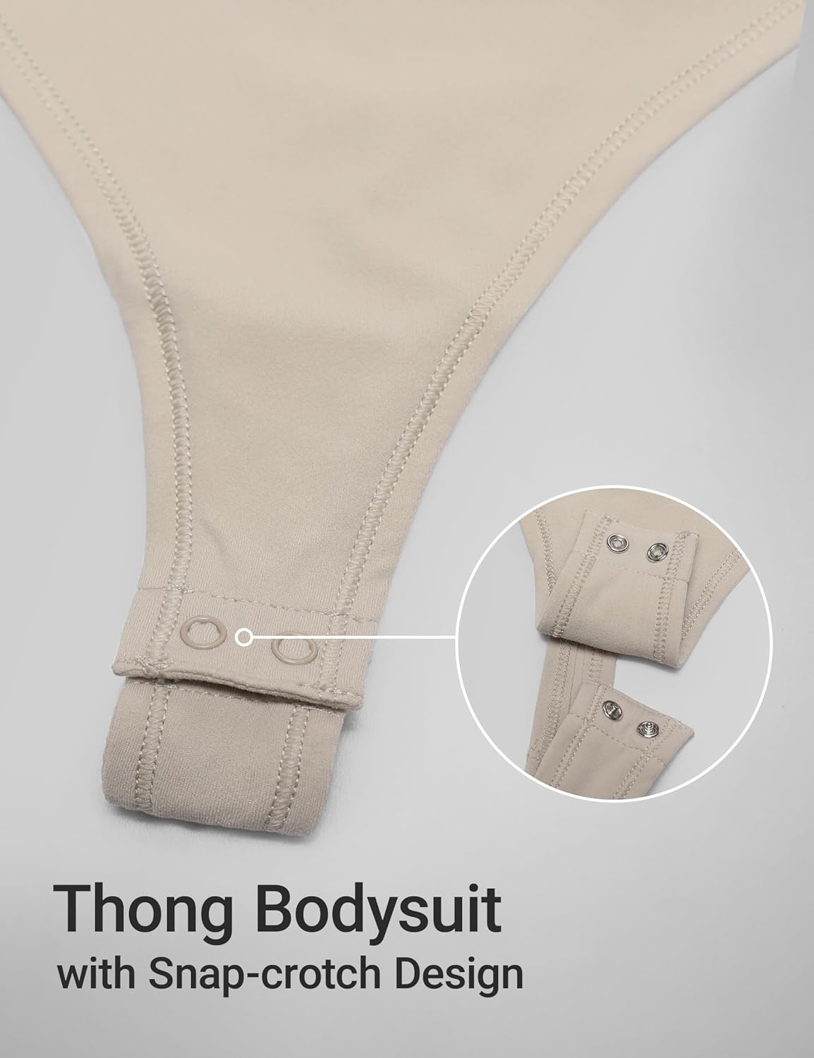 image:imageCRZ YOGA Softembrace Long Sleeve Bodysuits for Women Crewneck Basic Casual Travel Thong Body Suits Fitted TopsMojave Tan