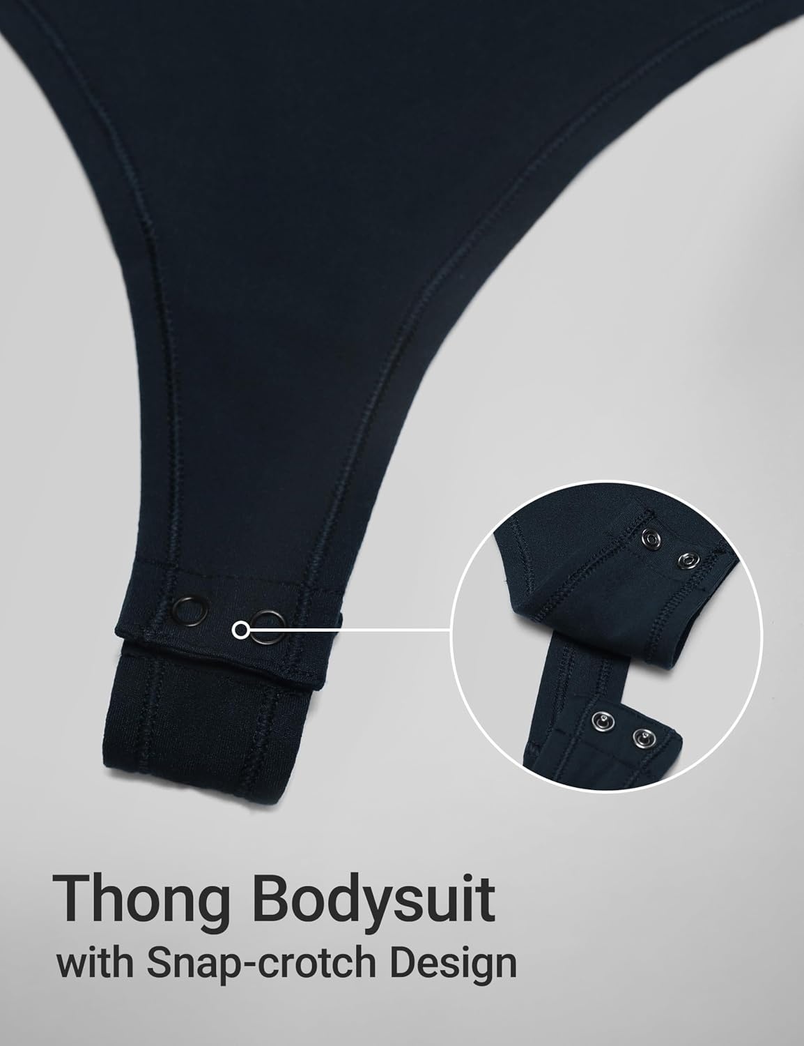 image:imageCRZ YOGA Softembrace Long Sleeve Bodysuits for Women Crewneck Basic Casual Travel Thong Body Suits Fitted TopsTrue Navy