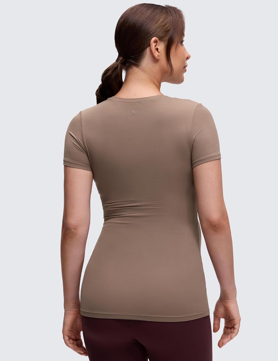 image:imageCRZ YOGA Softembrace Maternity Crewneck Short Sleeve Shirts Soft Casual Pregnancy Tops Going Out Basic TShirts for WomenBrown Purple