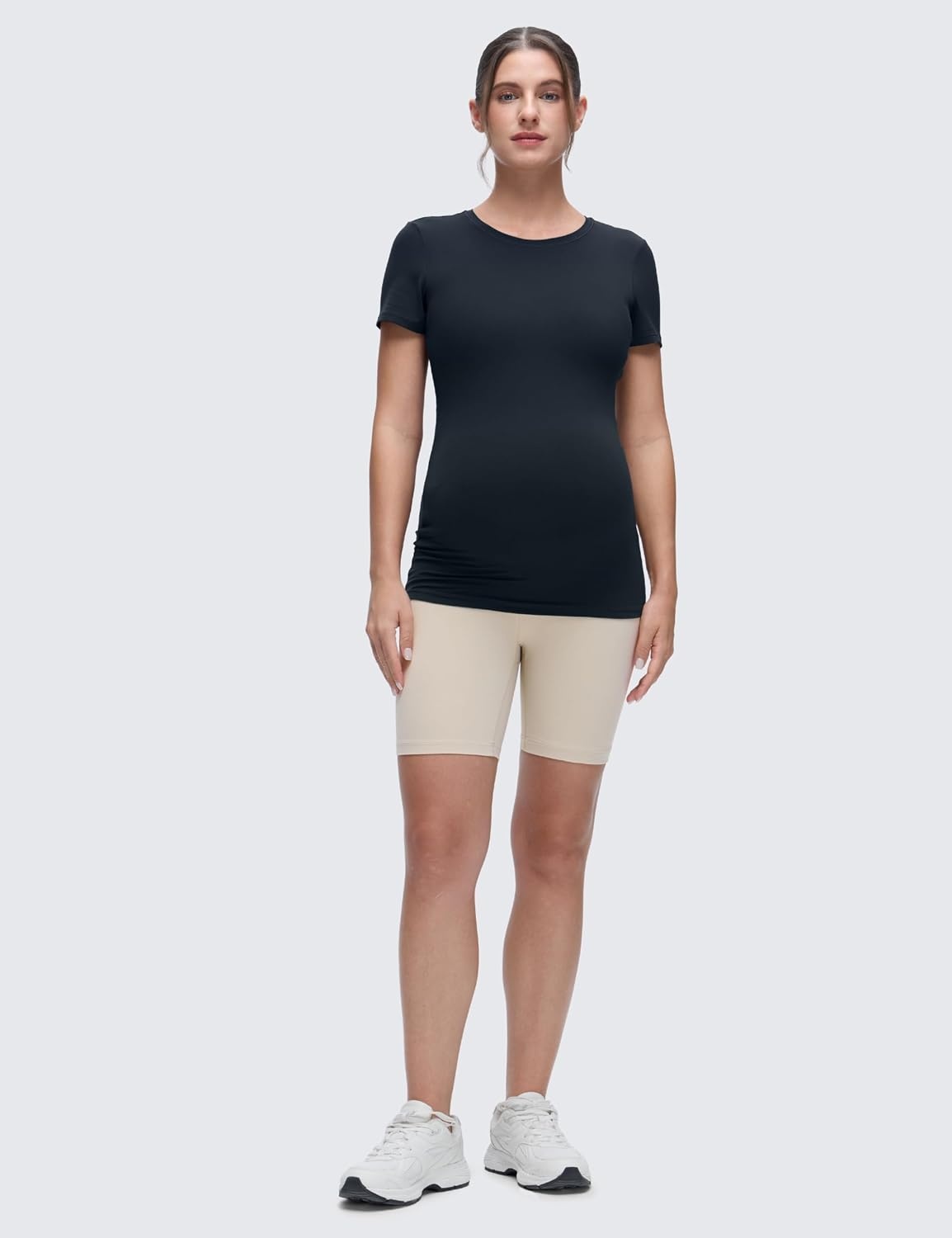 image:imageCRZ YOGA Softembrace Maternity Crewneck Short Sleeve Shirts Soft Casual Pregnancy Tops Going Out Basic TShirts for WomenTrue Navy