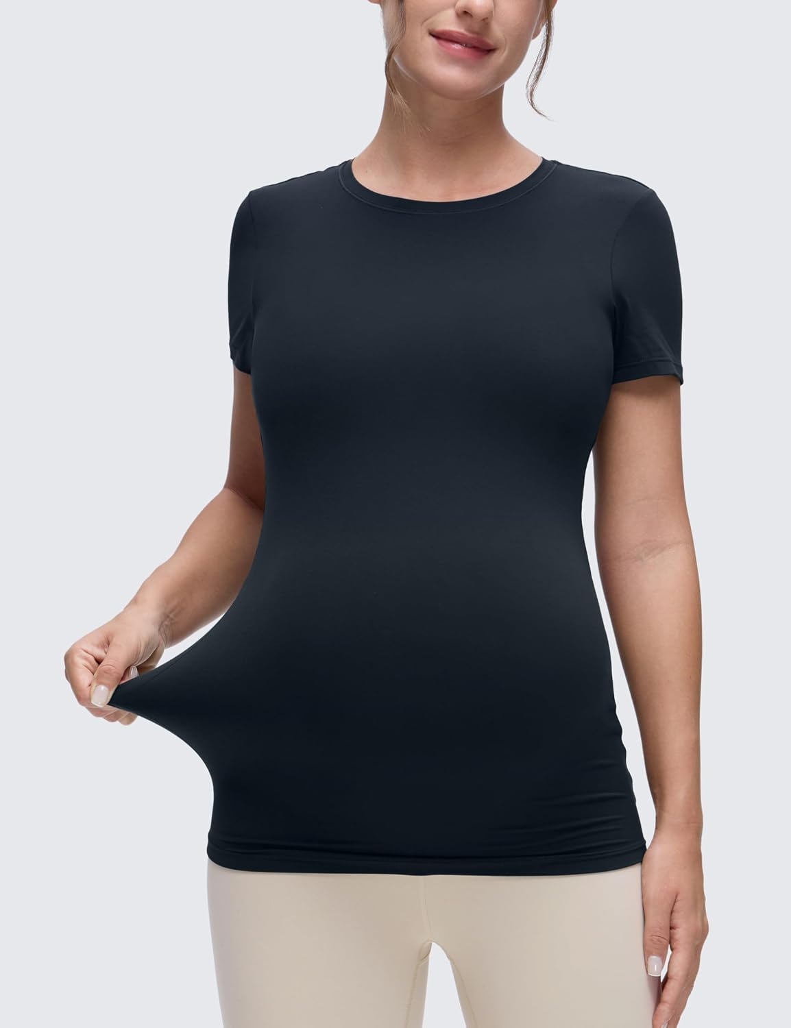 image:imageCRZ YOGA Softembrace Maternity Crewneck Short Sleeve Shirts Soft Casual Pregnancy Tops Going Out Basic TShirts for WomenTrue Navy